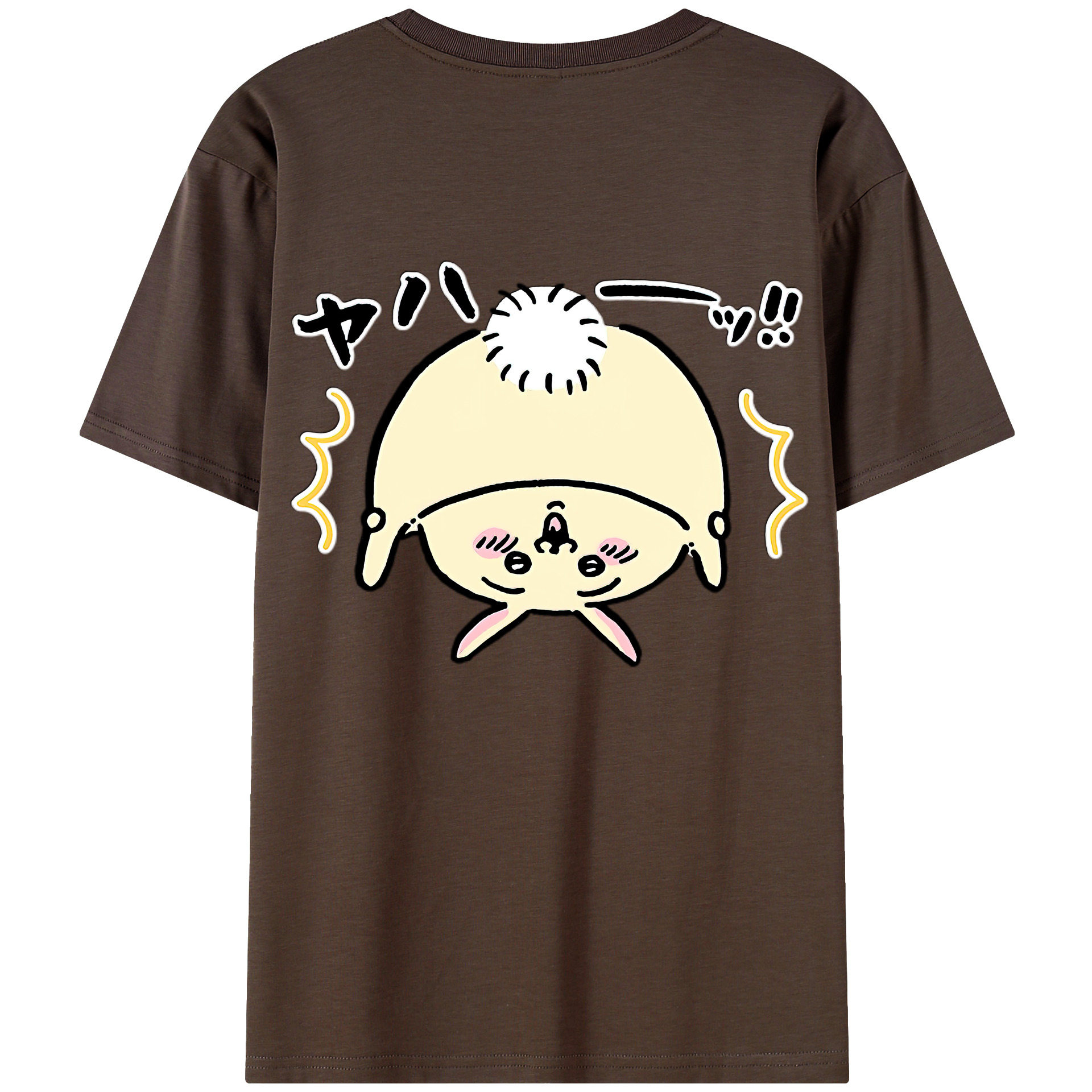 （画像用） ちいかわ うさぎ Chii-kawa usagi 綿100％半袖Tシャツ（背面プリント）