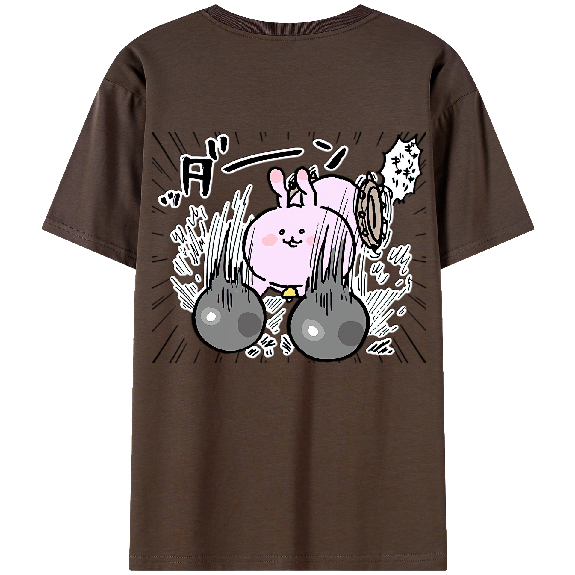 （画像用） ちいかわ うさぎ Chii-kawa usagi 綿100％半袖Tシャツ（背面プリント）