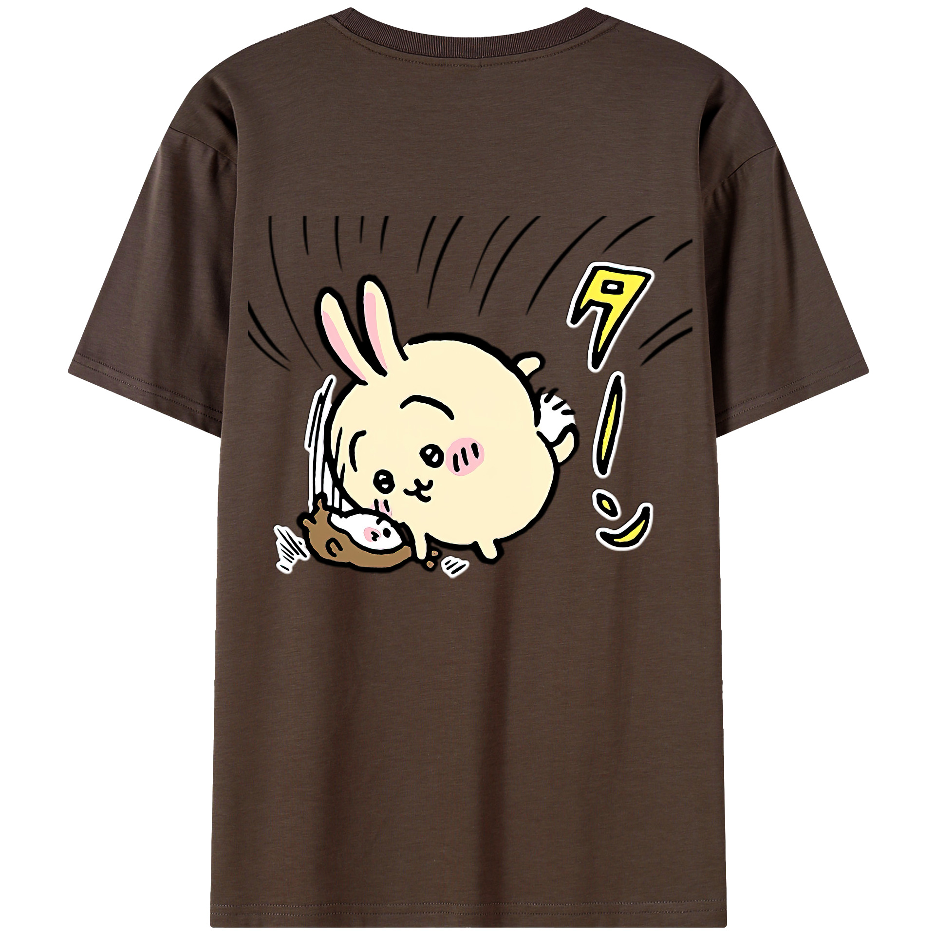 （画像用） ちいかわ うさぎ Chii-kawa usagi 綿100％半袖Tシャツ（背面プリント）