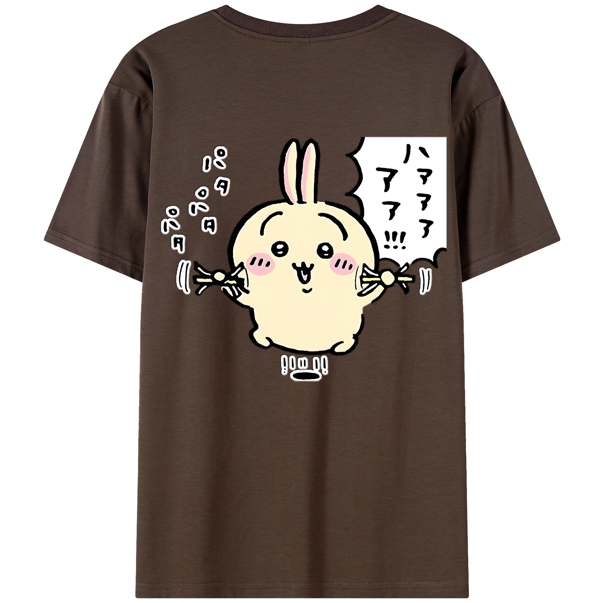 （画像用） ちいかわ うさぎ Chii-kawa usagi 綿100％半袖Tシャツ（背面プリント）