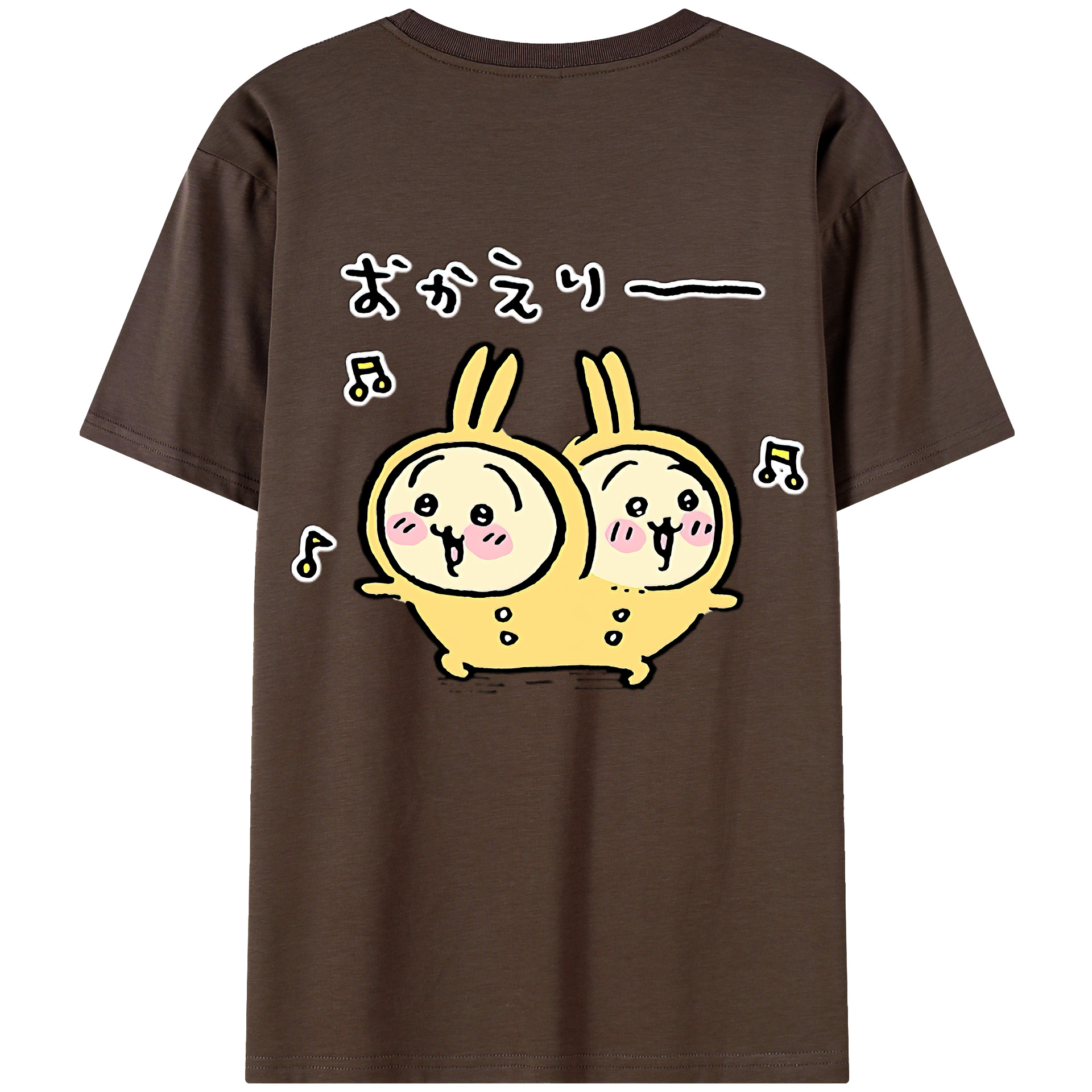 （画像用） ちいかわ うさぎ Chii-kawa usagi 綿100％半袖Tシャツ（背面プリント）