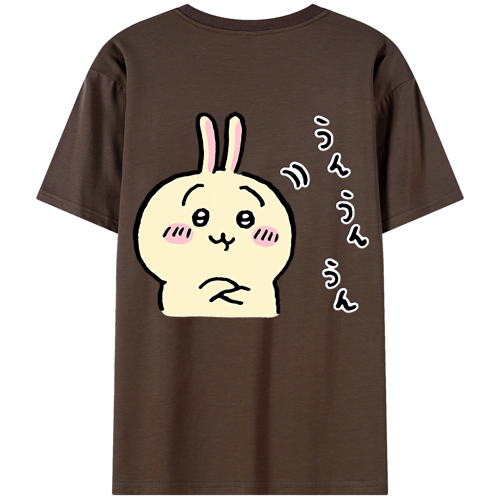 （画像用） ちいかわ うさぎ Chii-kawa usagi 綿100％半袖Tシャツ（背面プリント）