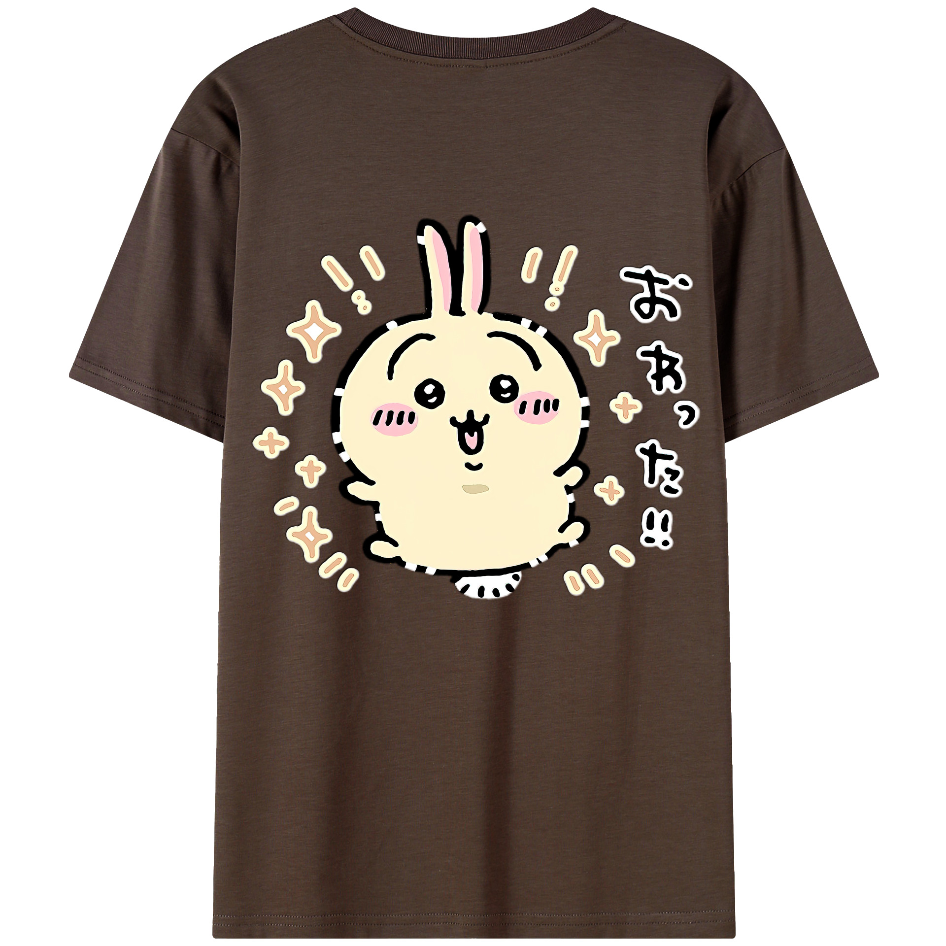 （画像用） ちいかわ うさぎ Chii-kawa usagi 綿100％半袖Tシャツ（背面プリント）