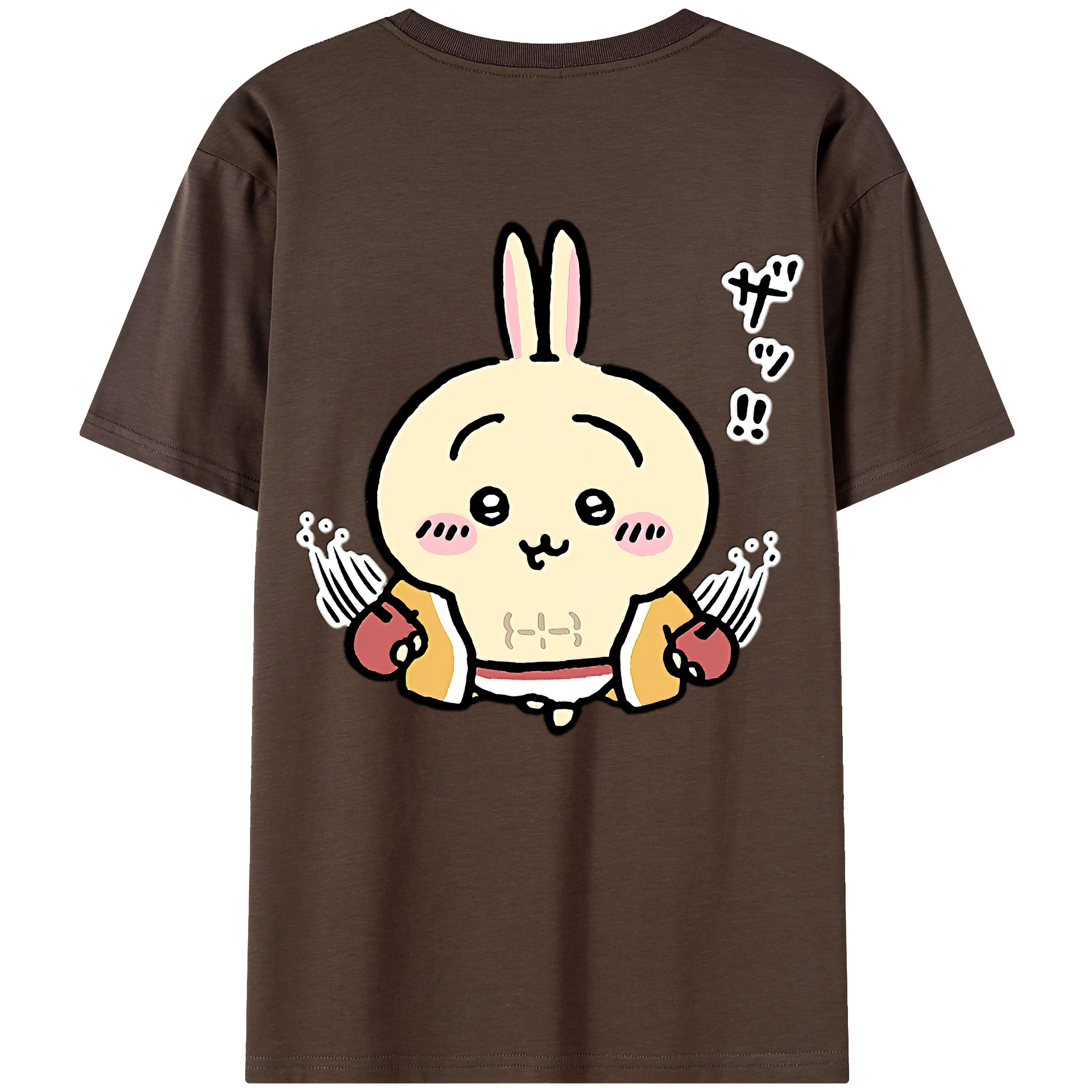 （画像用） ちいかわ うさぎ Chii-kawa usagi 綿100％半袖Tシャツ（背面プリント）