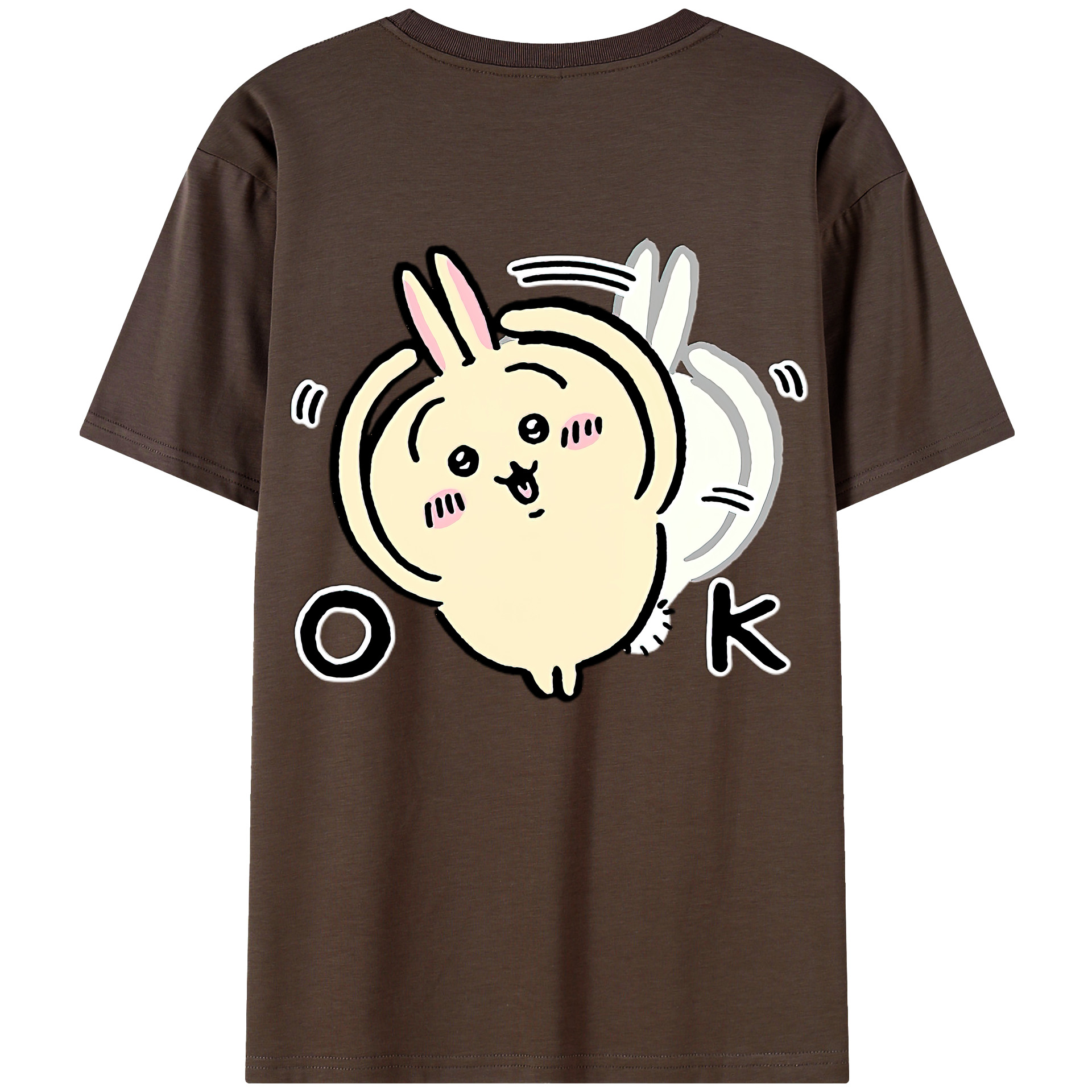 （画像用） ちいかわ うさぎ Chii-kawa usagi 綿100％半袖Tシャツ（背面プリント）