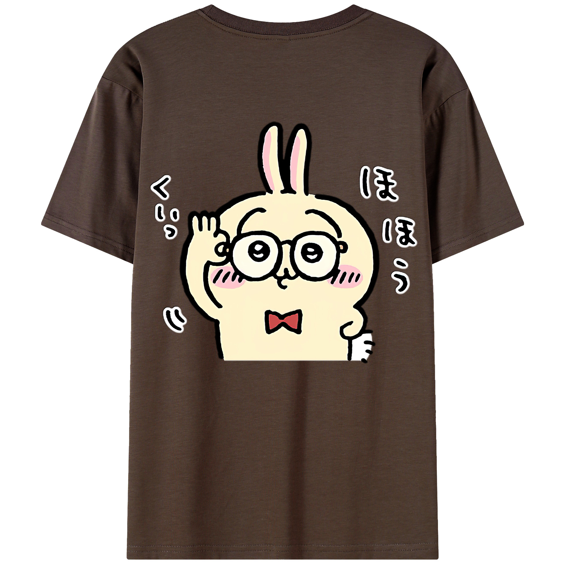 （画像用） ちいかわ うさぎ Chii-kawa usagi 綿100％半袖Tシャツ（背面プリント）