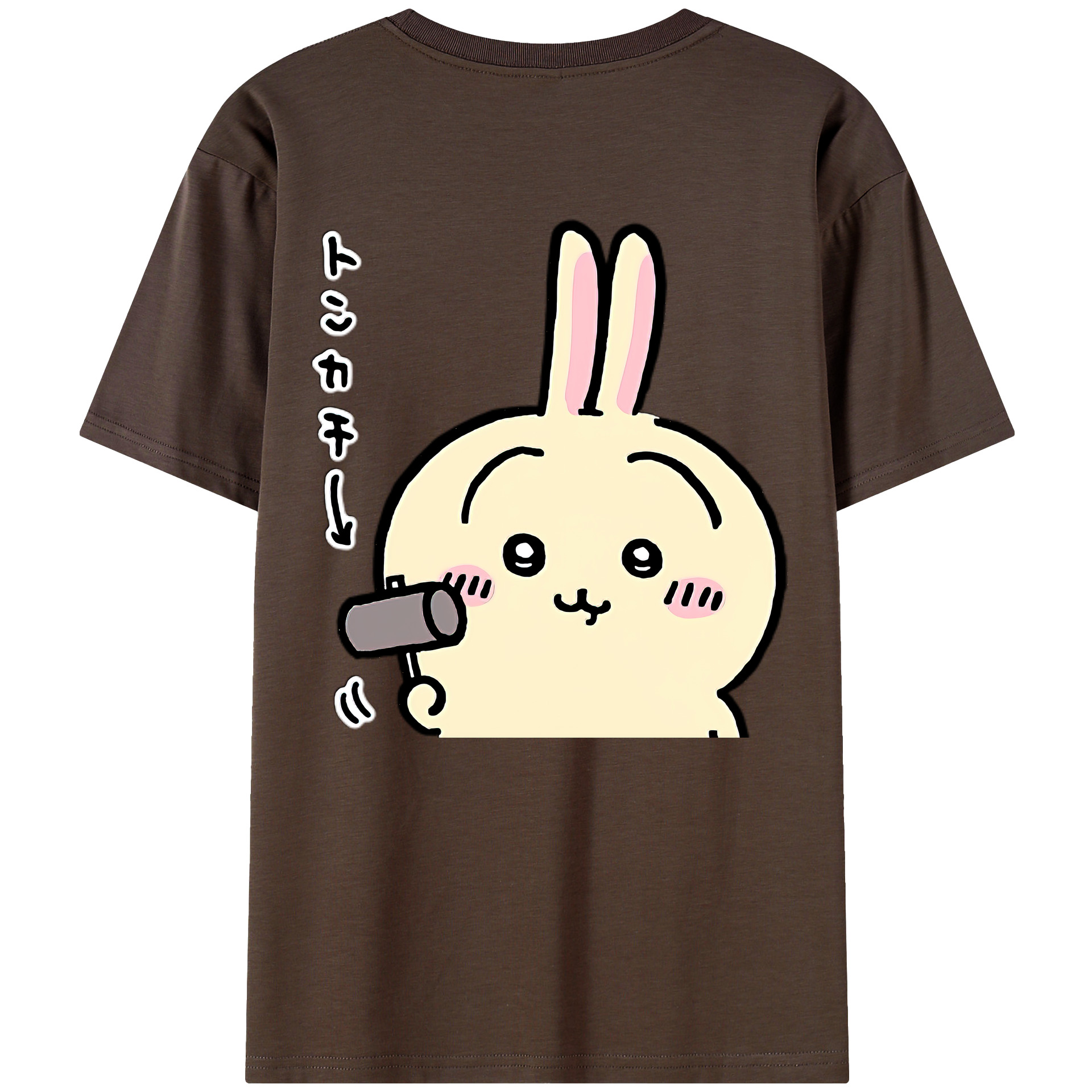 （画像用） ちいかわ うさぎ Chii-kawa usagi 綿100％半袖Tシャツ（背面プリント）