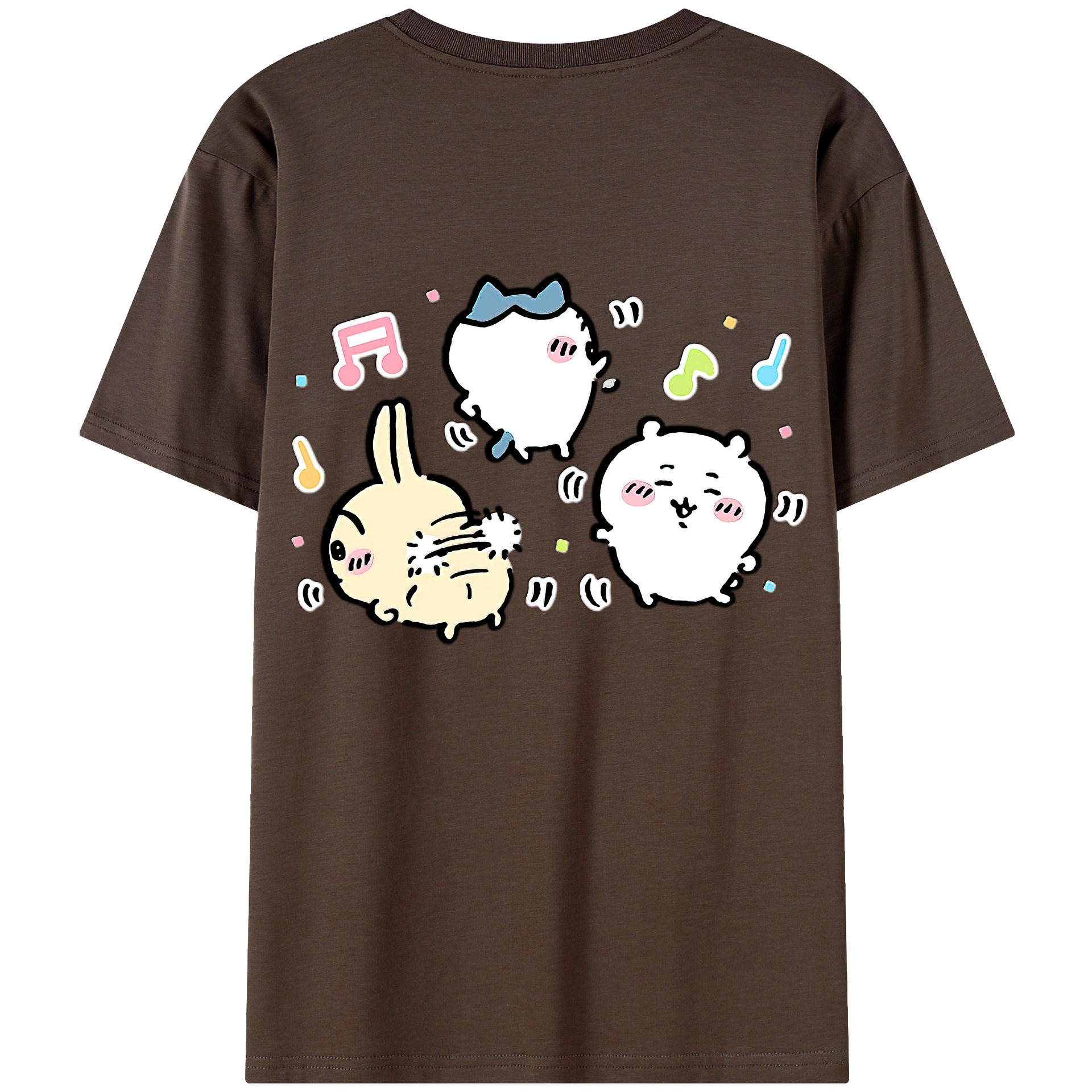 （画像用） ちいかわ うさぎ Chii-kawa usagi 綿100％半袖Tシャツ（背面プリント）