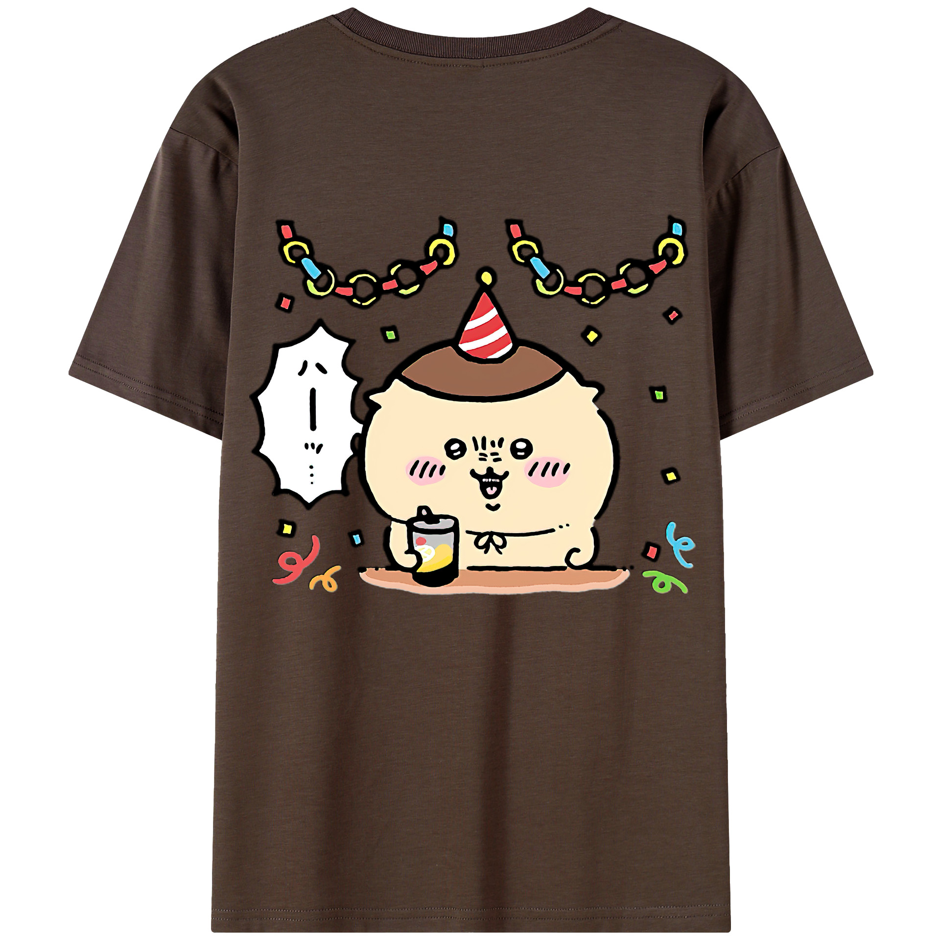 （画像用） ちいかわ くりまんじゅう Chii-kawa kuri manjū 綿100％半袖Tシャツ（背面プリント）