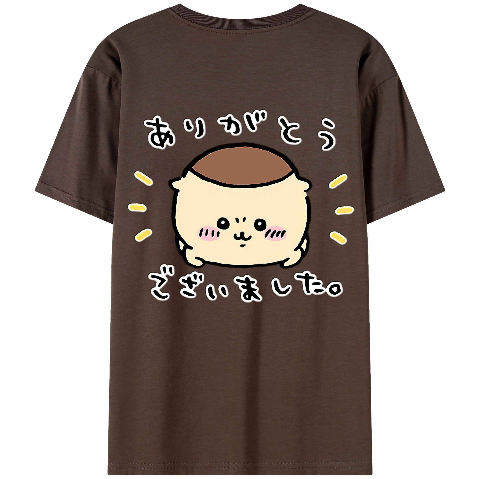 （画像用） ちいかわ くりまんじゅう Chii-kawa kuri manjū 綿100％半袖Tシャツ（背面プリント）
