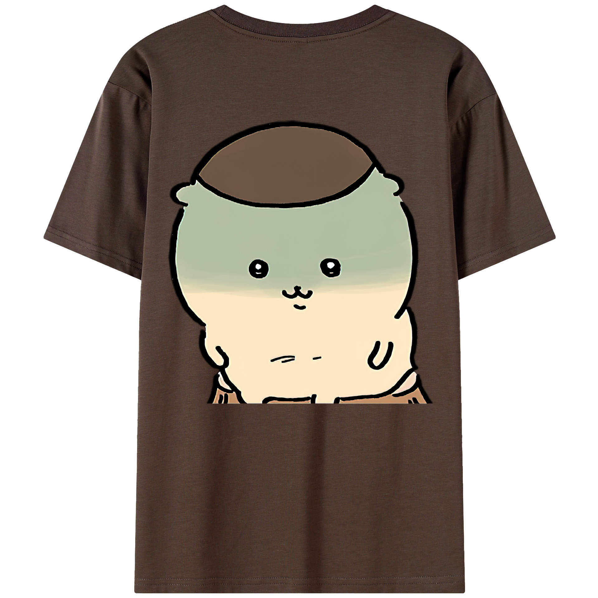 （画像用） ちいかわ くりまんじゅう Chii-kawa kuri manjū 綿100％半袖Tシャツ（背面プリント）