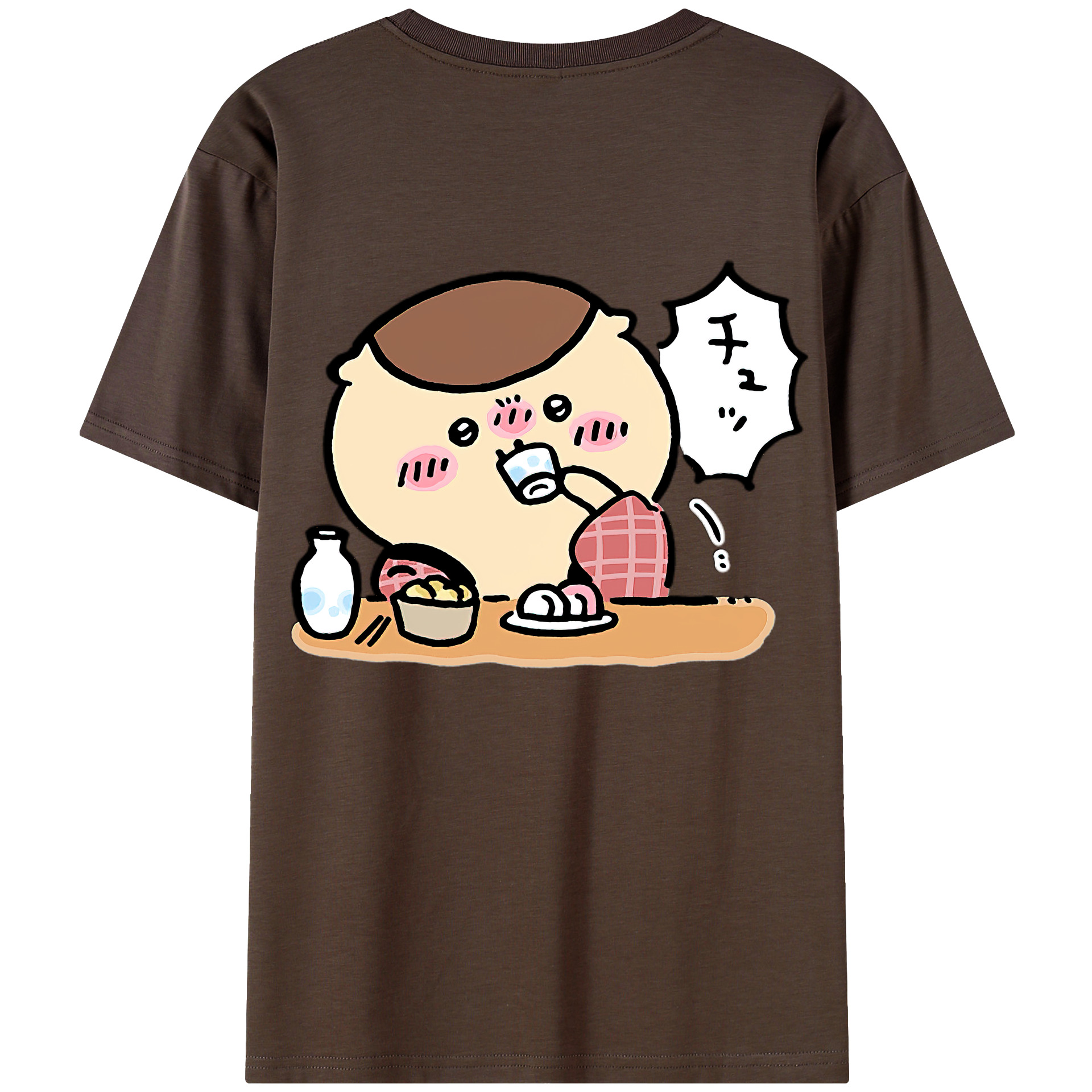 （画像用） ちいかわ くりまんじゅう Chii-kawa kuri manjū 綿100％半袖Tシャツ（背面プリント）