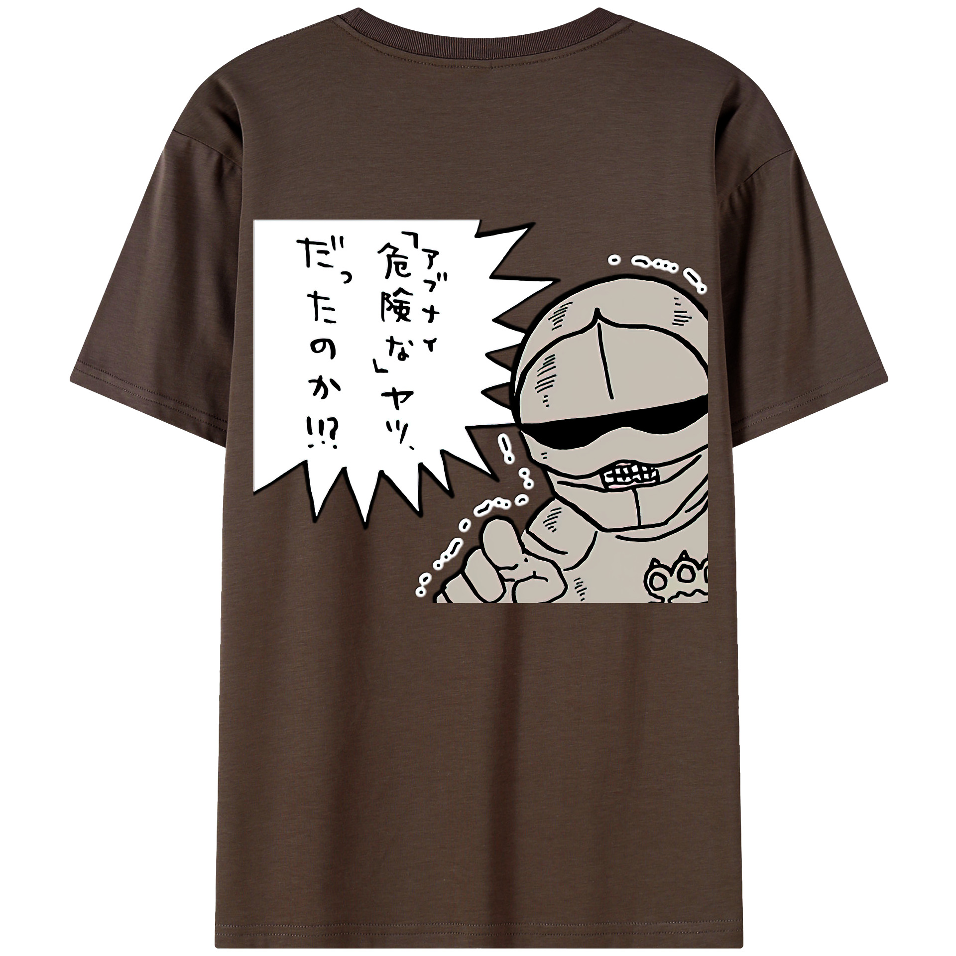 （画像用） ちいかわ 労働の鎧さん Chii-kawa Mr. Armor of Labor 綿100％半袖Tシャツ（背面プリント）