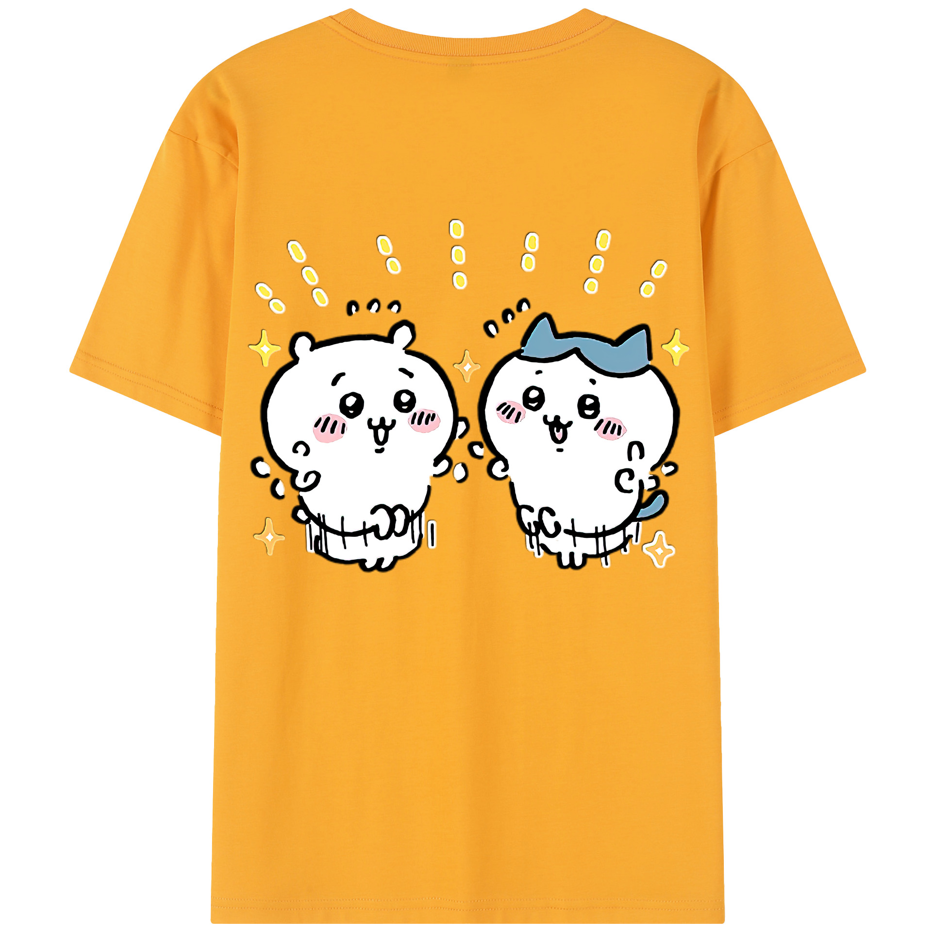 （画像用） ちいかわ ハチワレ Chii-kawa hachiware 綿100％半袖Tシャツ（背面プリント）