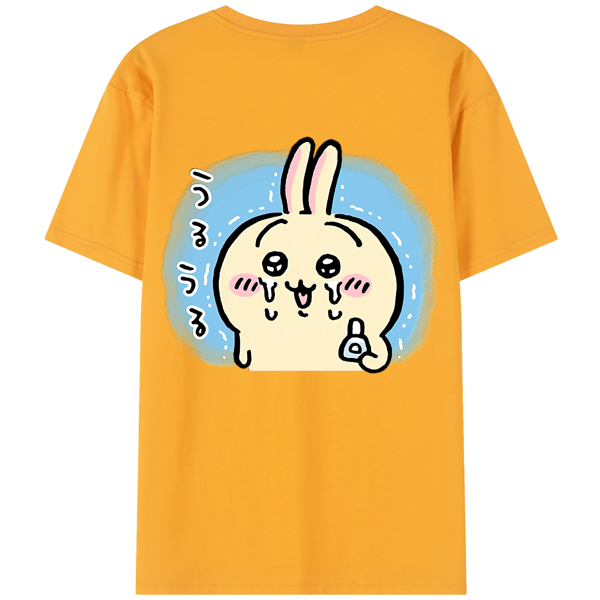 （画像用） ちいかわ うさぎ Chii-kawa usagi 綿100％半袖Tシャツ（背面プリント）