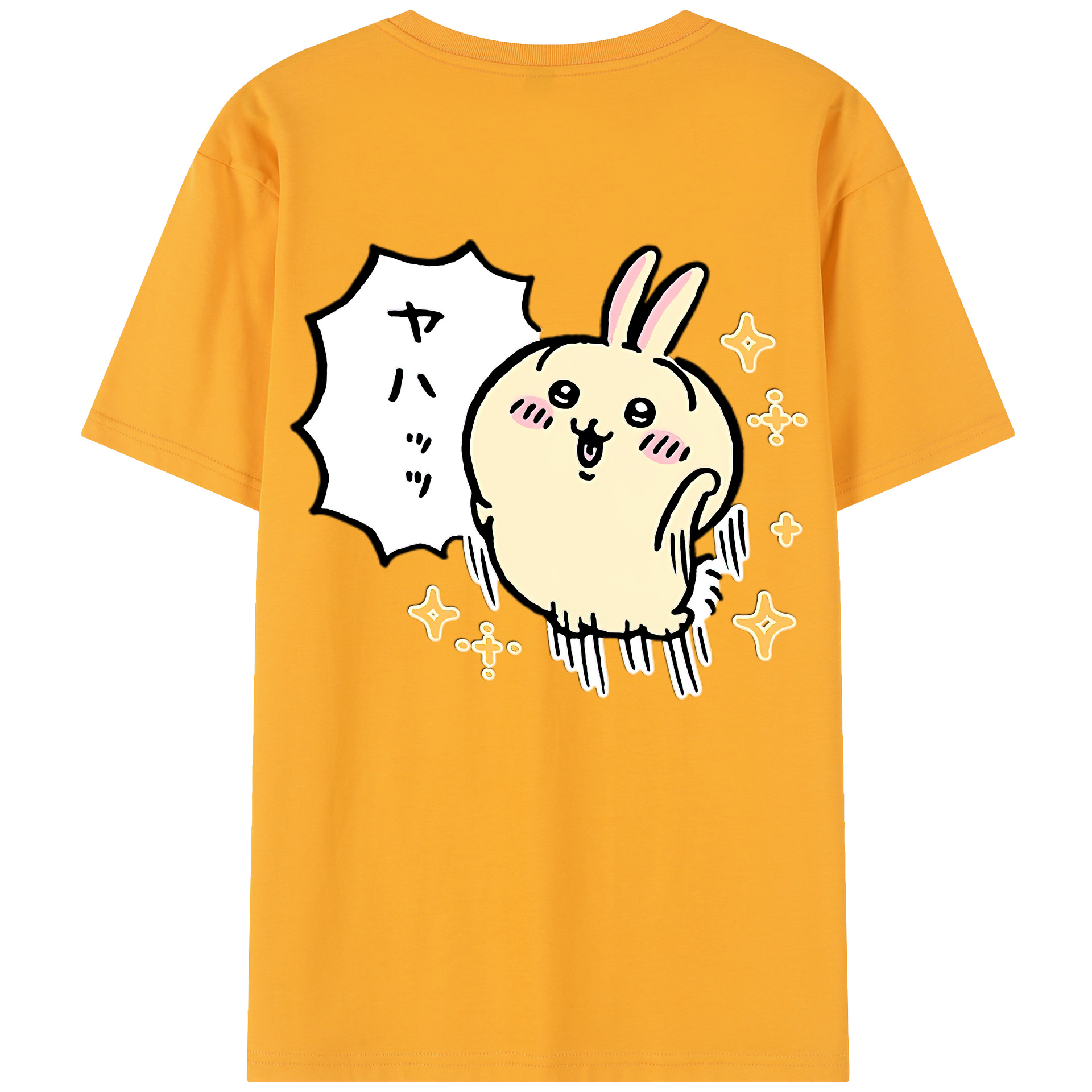 （画像用） ちいかわ うさぎ Chii-kawa usagi 綿100％半袖Tシャツ（背面プリント）