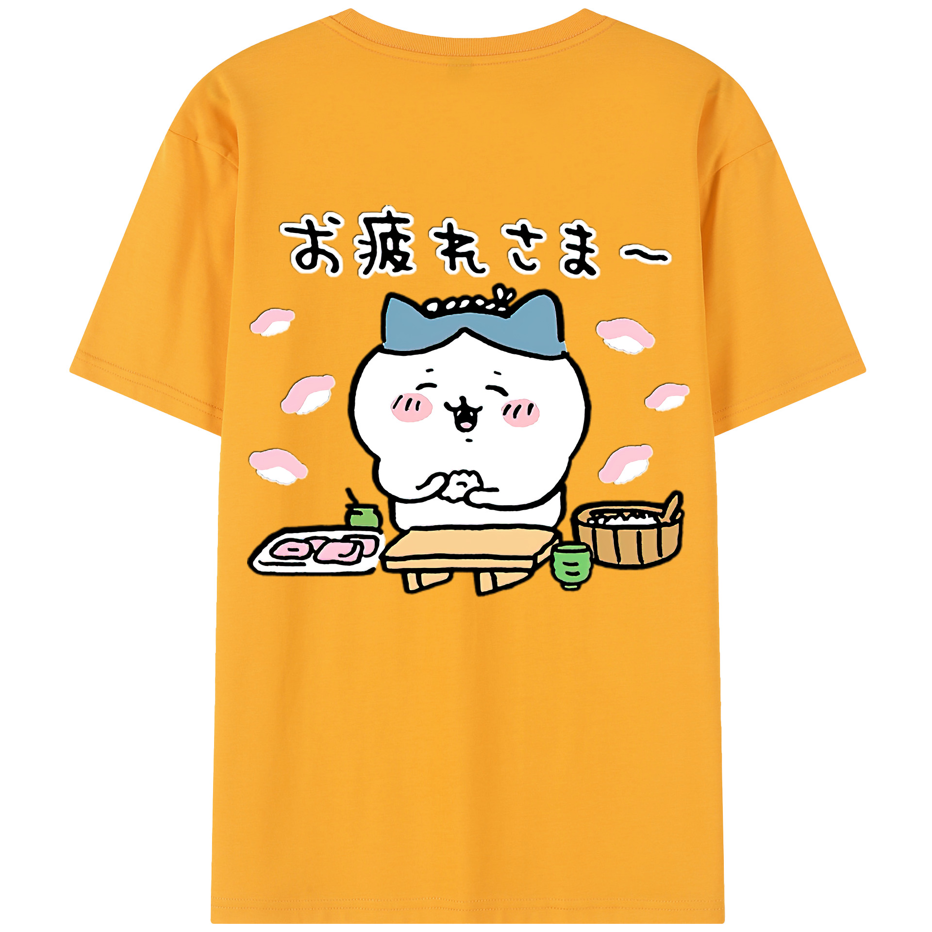 （画像用） ちいかわ ハチワレ Chii-kawa hachiware 綿100％半袖Tシャツ（背面プリント）