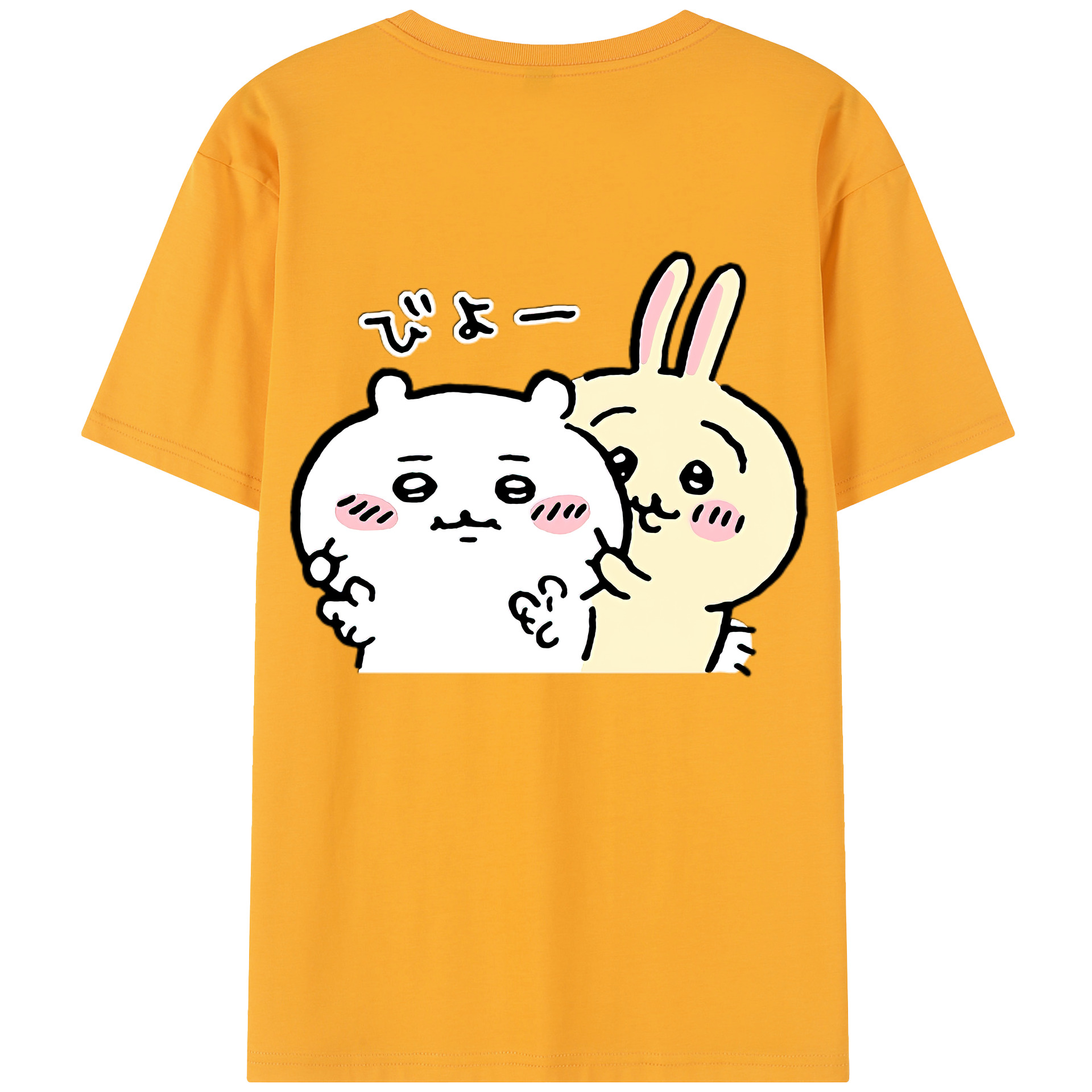 （画像用） ちいかわ うさぎ Chii-kawa usagi 綿100％半袖Tシャツ（背面プリント）