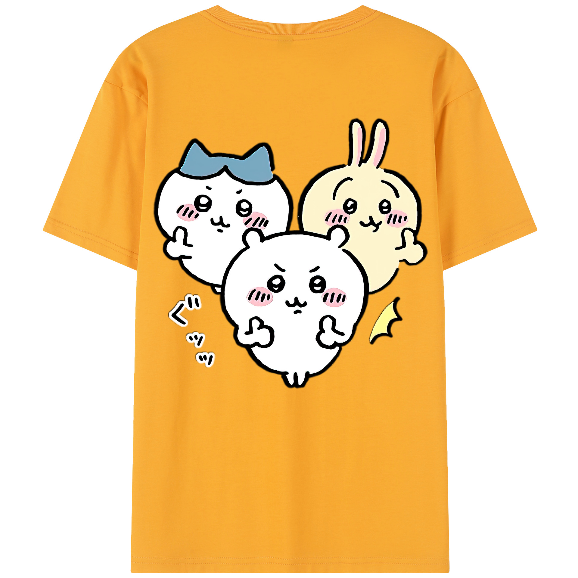 （画像用） ちいかわ うさぎ Chii-kawa usagi 綿100％半袖Tシャツ（背面プリント）