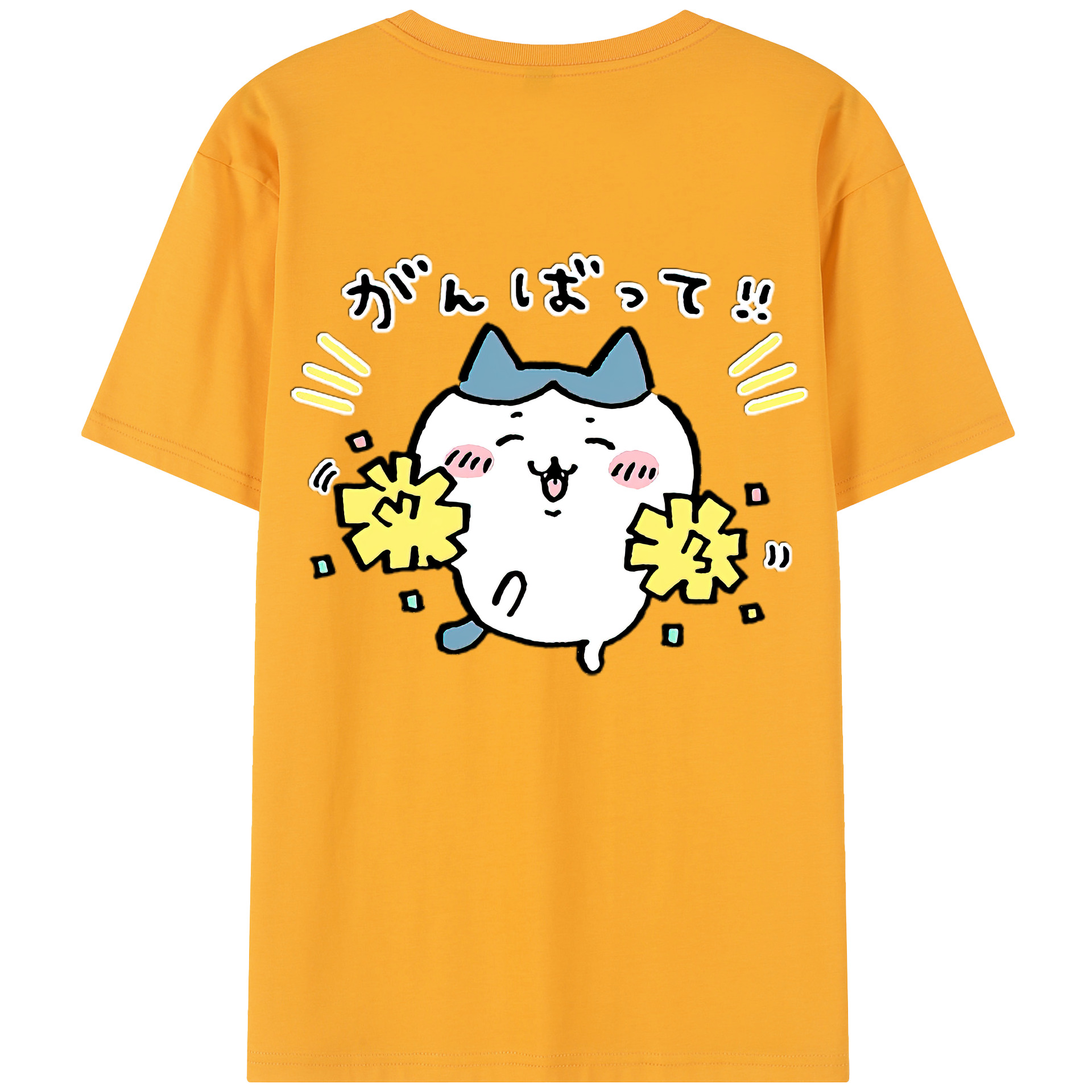 （画像用） ちいかわ ハチワレ Chii-kawa hachiware 綿100％半袖Tシャツ（背面プリント）