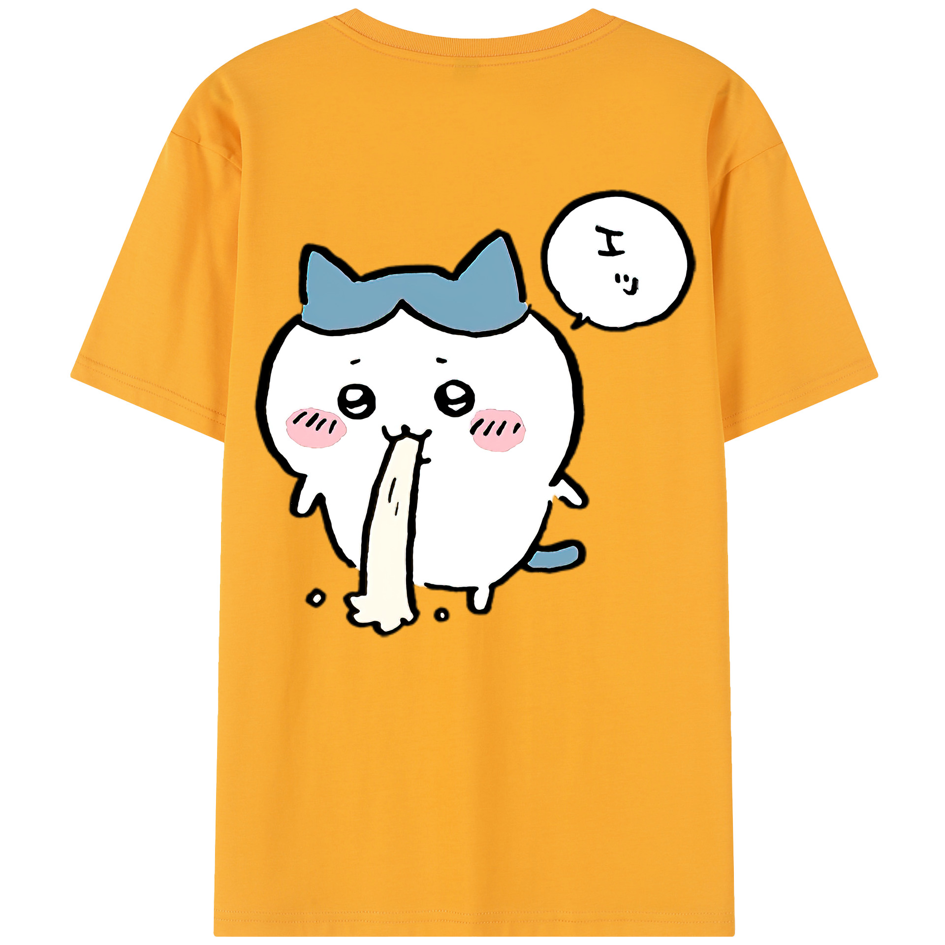 （画像用） ちいかわ ハチワレ Chii-kawa hachiware 綿100％半袖Tシャツ（背面プリント）