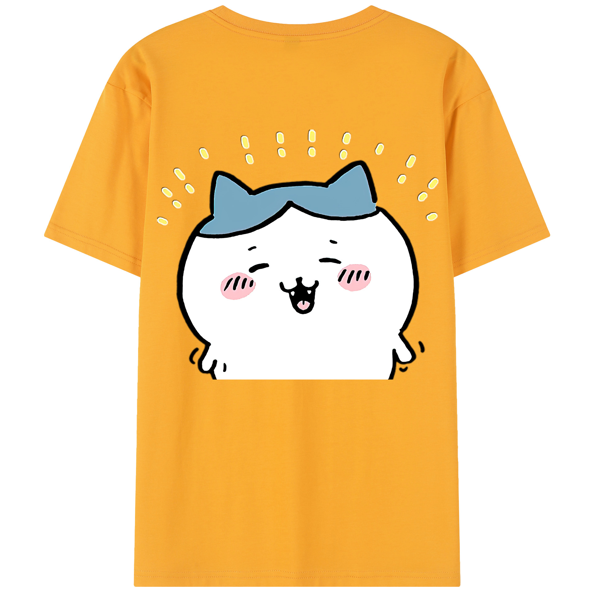 （画像用） ちいかわ ハチワレ Chii-kawa hachiware 綿100％半袖Tシャツ（背面プリント）