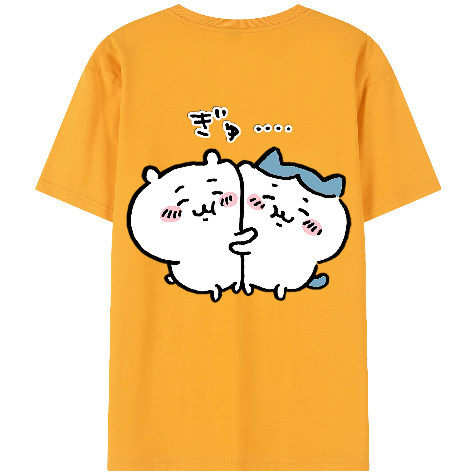 （画像用） ちいかわ ハチワレ Chii-kawa hachiware 綿100％半袖Tシャツ（背面プリント）