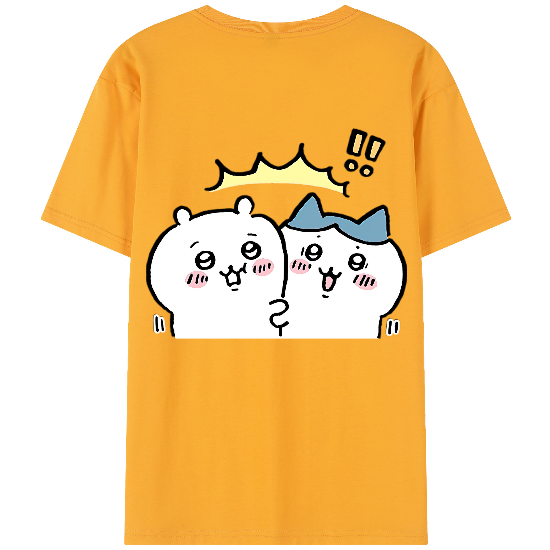 （画像用） ちいかわ ハチワレ Chii-kawa hachiware 綿100％半袖Tシャツ（背面プリント）