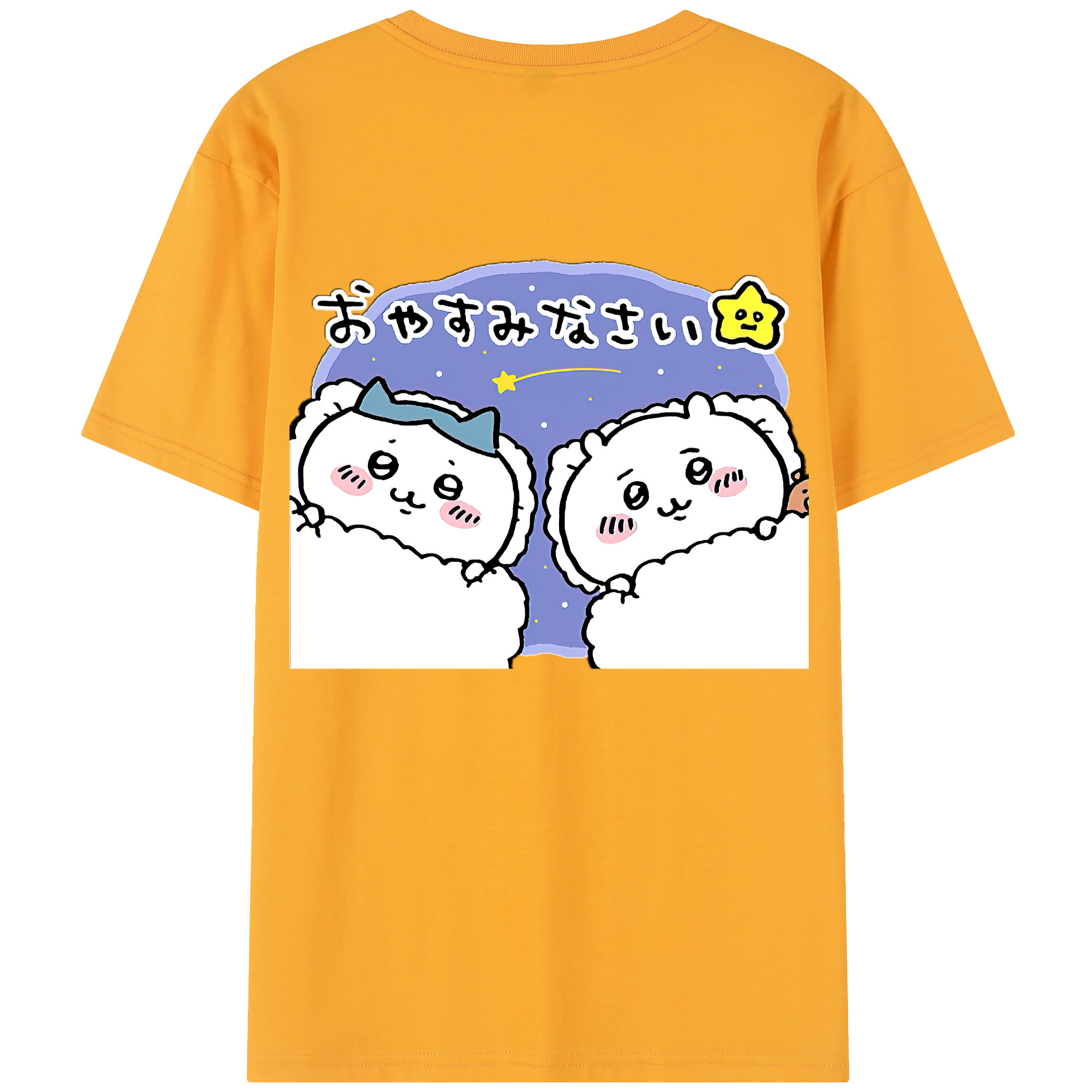 （画像用） ちいかわ ハチワレ Chii-kawa hachiware 綿100％半袖Tシャツ（背面プリント）