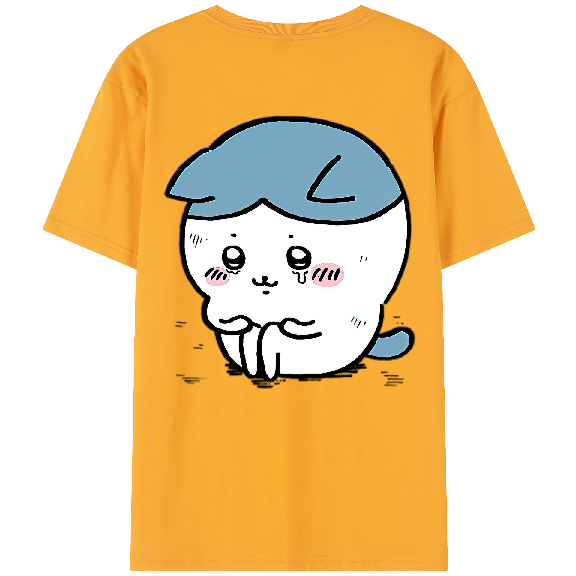 （画像用） ちいかわ ハチワレ Chii-kawa hachiware 綿100％半袖Tシャツ（背面プリント）