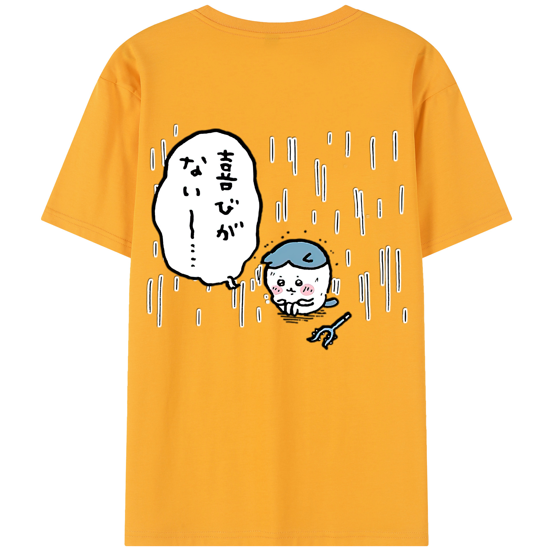 （画像用） ちいかわ ハチワレ Chii-kawa hachiware 綿100％半袖Tシャツ（背面プリント）