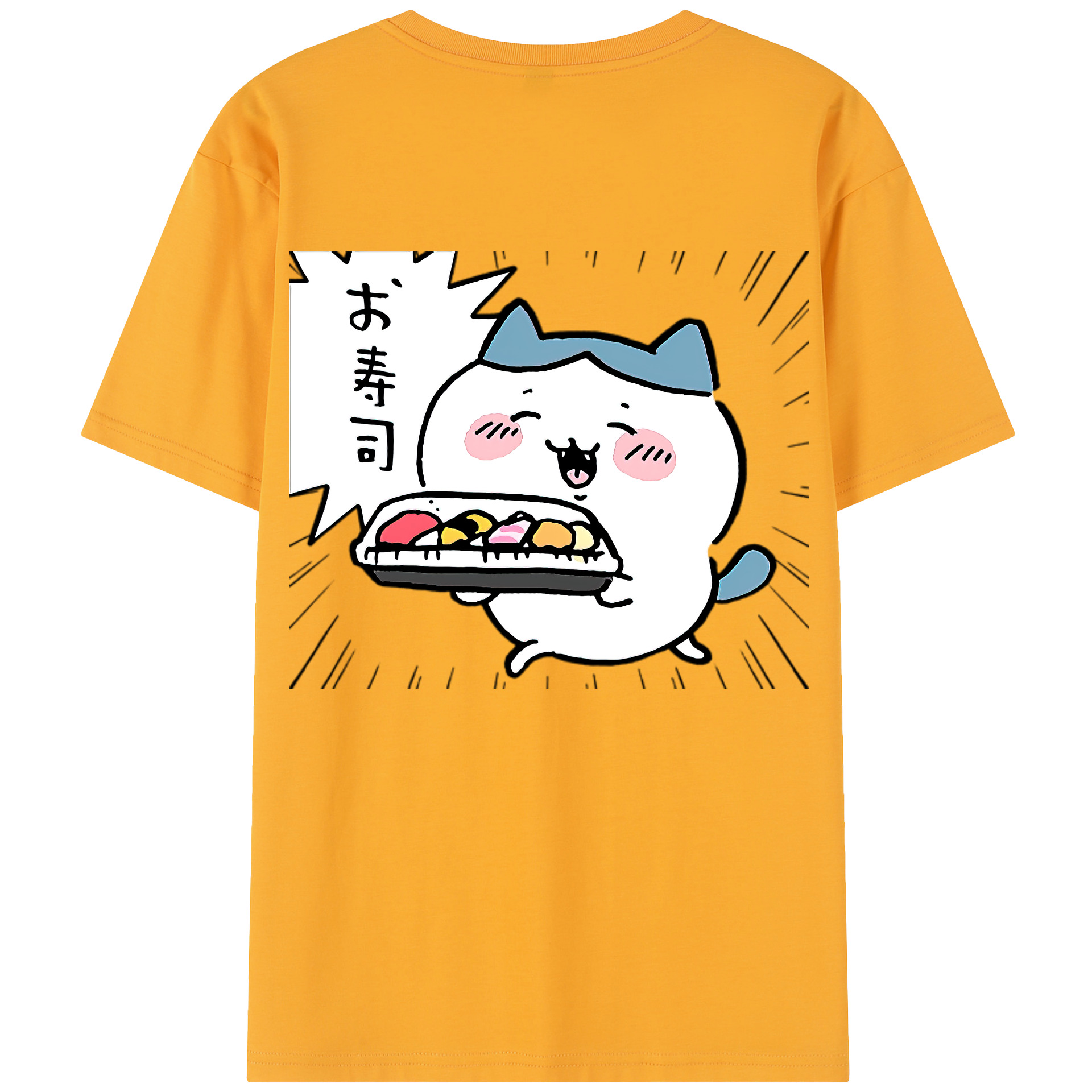 （画像用） ちいかわ ハチワレ Chii-kawa hachiware 綿100％半袖Tシャツ（背面プリント）