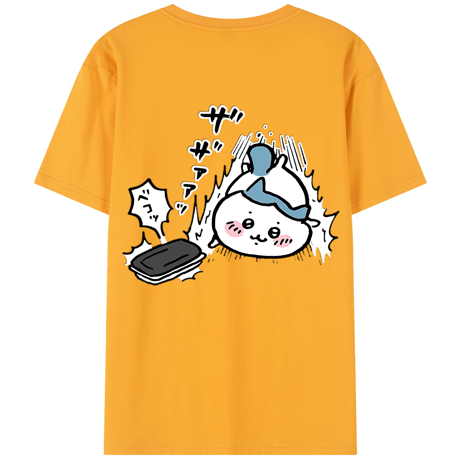 （画像用） ちいかわ ハチワレ Chii-kawa hachiware 綿100％半袖Tシャツ（背面プリント）