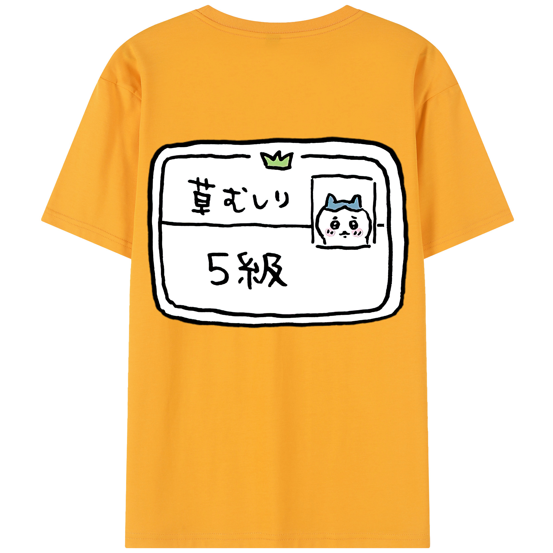 （画像用） ちいかわ ハチワレ Chii-kawa hachiware 綿100％半袖Tシャツ（背面プリント）