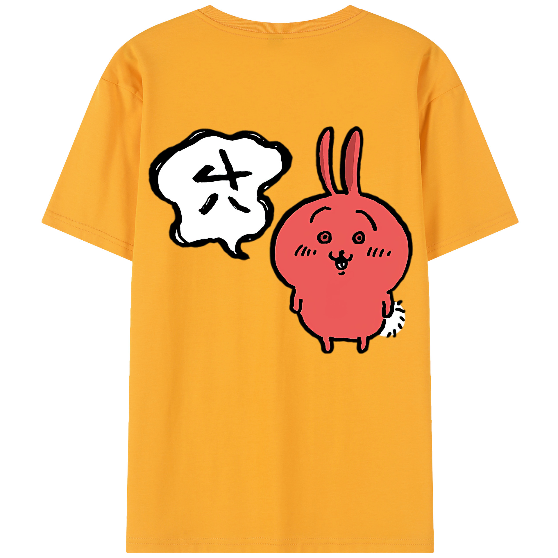 （画像用） ちいかわ ハチワレ Chii-kawa hachiware 綿100％半袖Tシャツ（背面プリント）