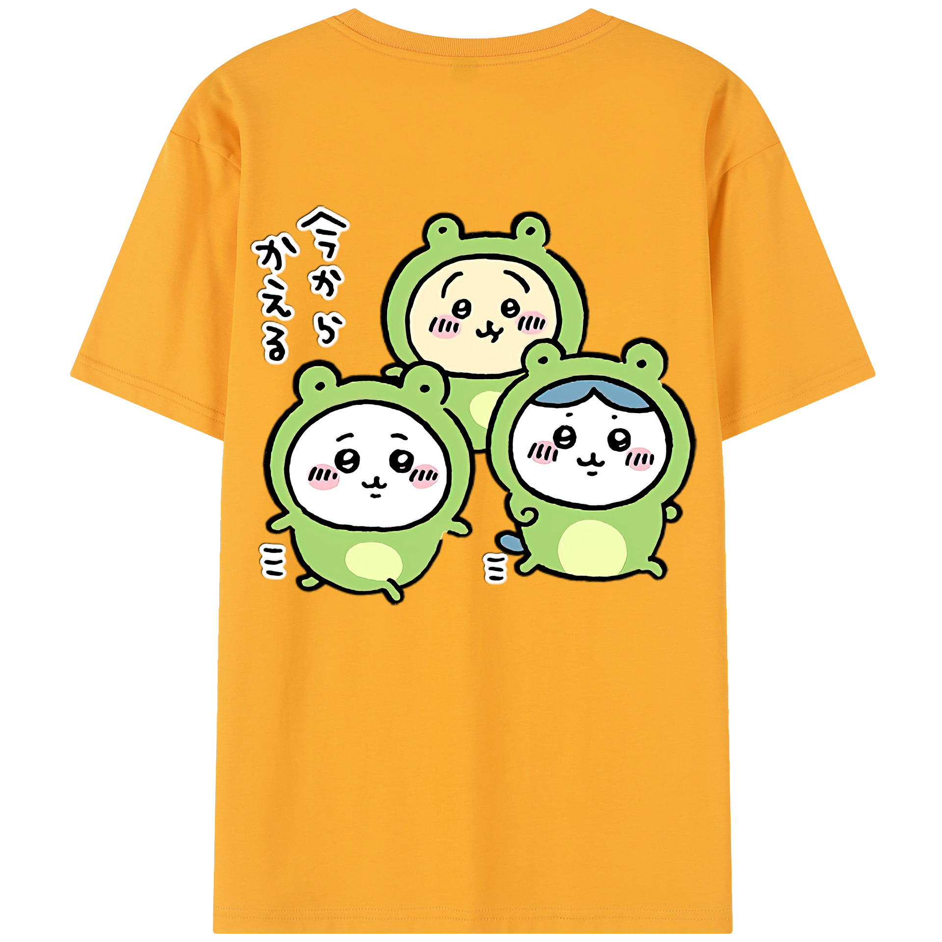 （画像用） ちいかわ ハチワレ Chii-kawa hachiware 綿100％半袖Tシャツ（背面プリント）