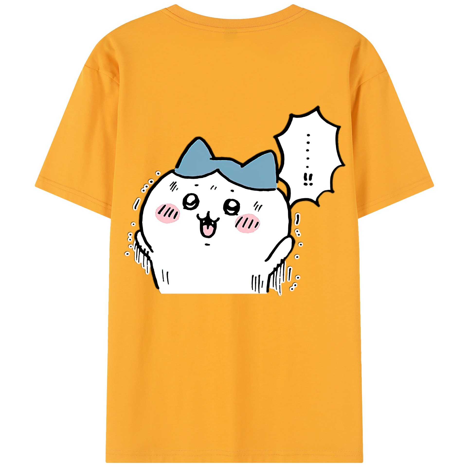 （画像用） ちいかわ ハチワレ Chii-kawa hachiware 綿100％半袖Tシャツ（背面プリント）