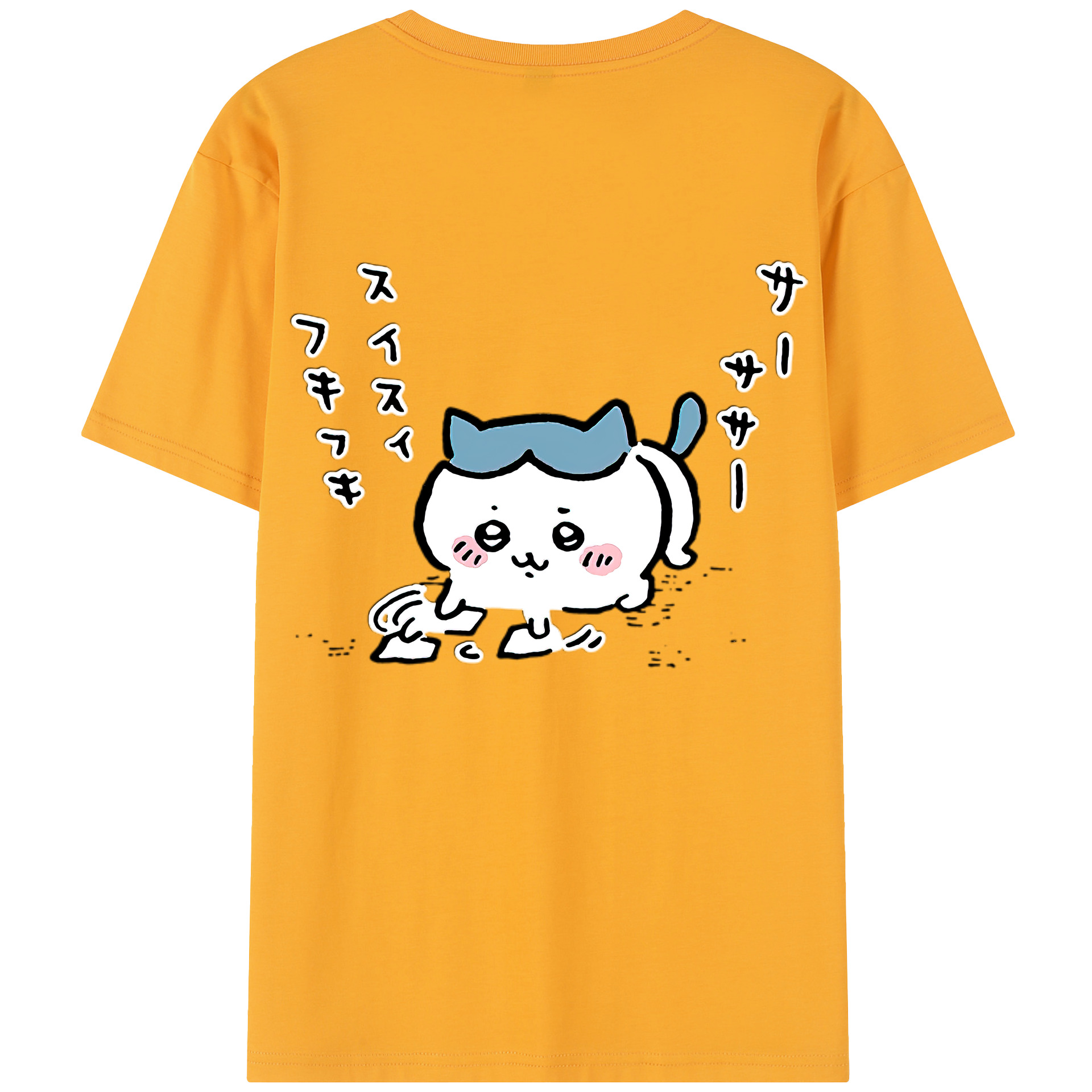 （画像用） ちいかわ ハチワレ Chii-kawa hachiware 綿100％半袖Tシャツ（背面プリント）
