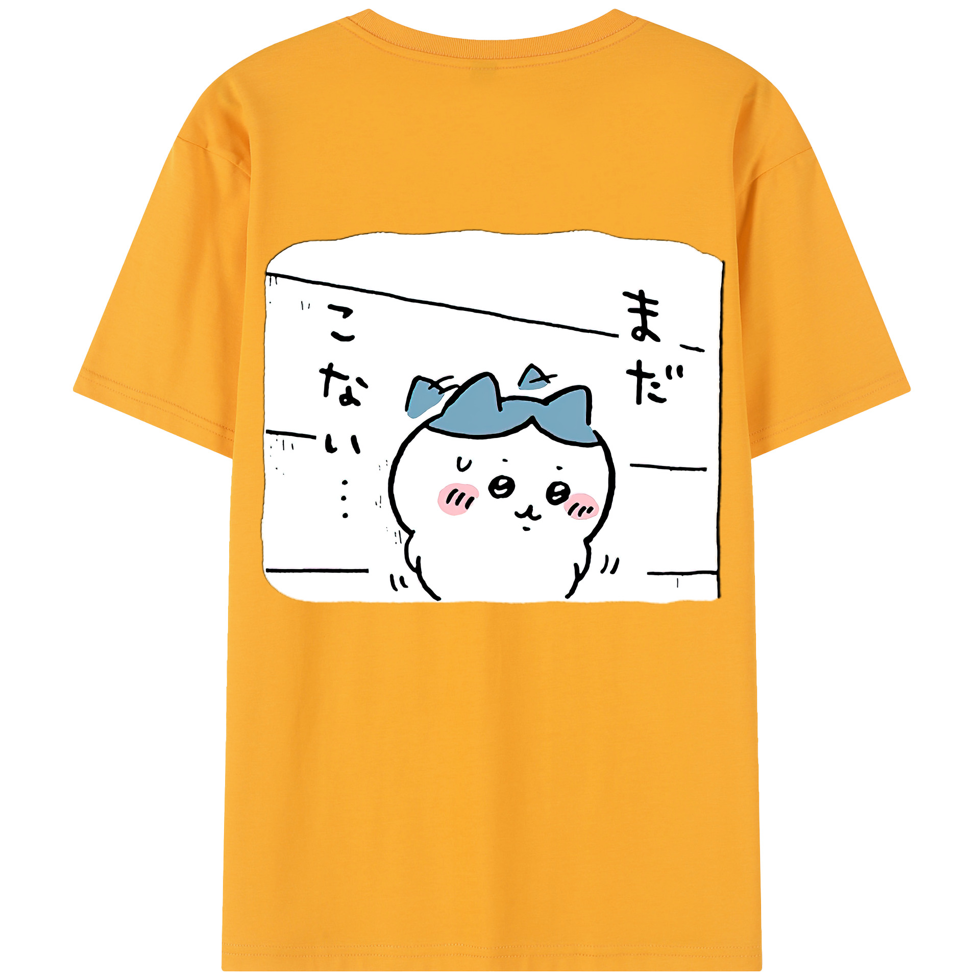（画像用） ちいかわ ハチワレ Chii-kawa hachiware 綿100％半袖Tシャツ（背面プリント）