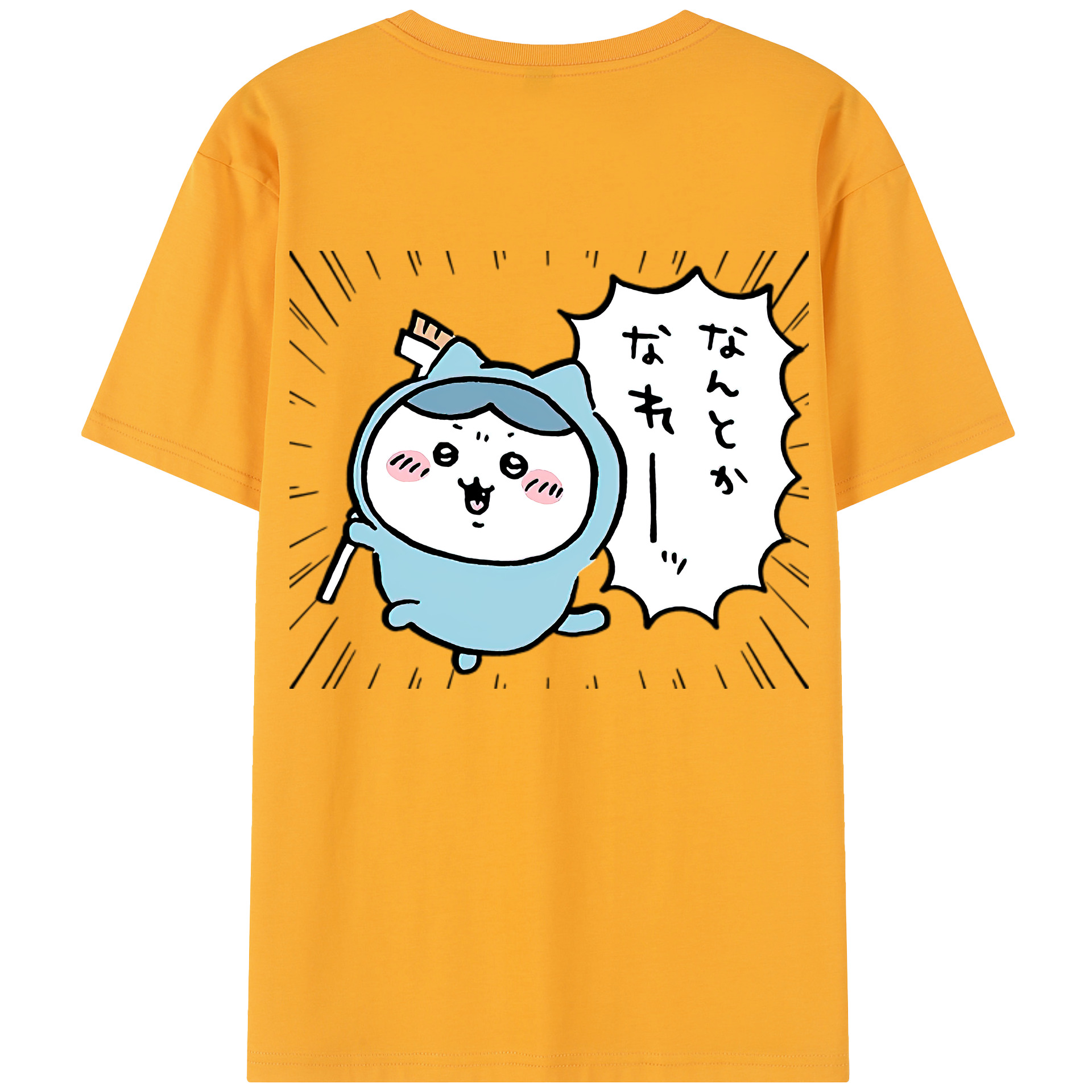 （画像用） ちいかわ ハチワレ Chii-kawa hachiware 綿100％半袖Tシャツ（背面プリント）