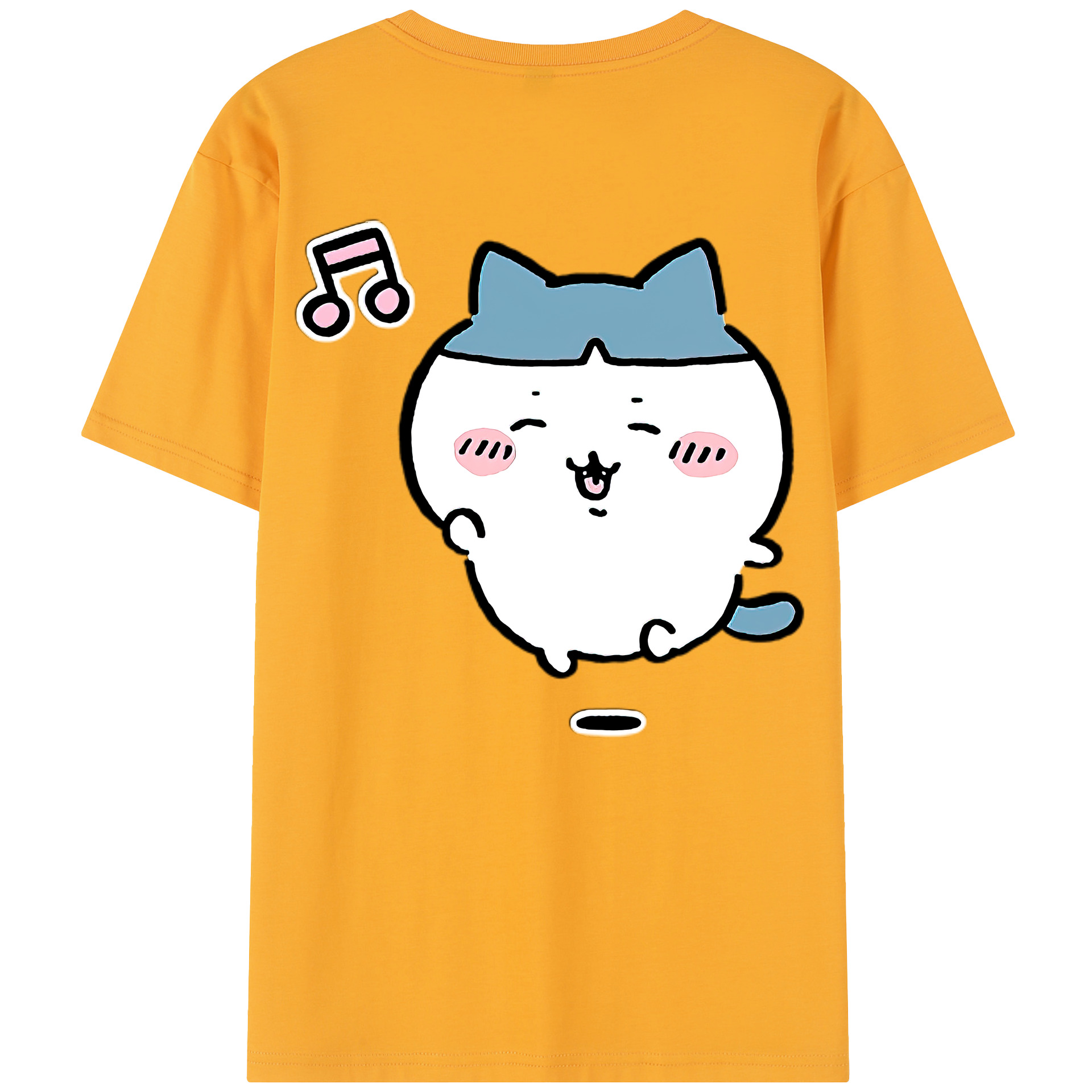 （画像用） ちいかわ ハチワレ Chii-kawa hachiware 綿100％半袖Tシャツ（背面プリント）