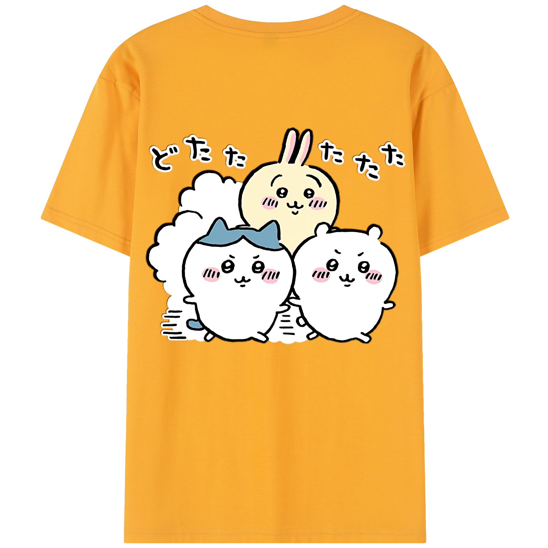 （画像用） ちいかわ ハチワレ Chii-kawa hachiware 綿100％半袖Tシャツ（背面プリント）