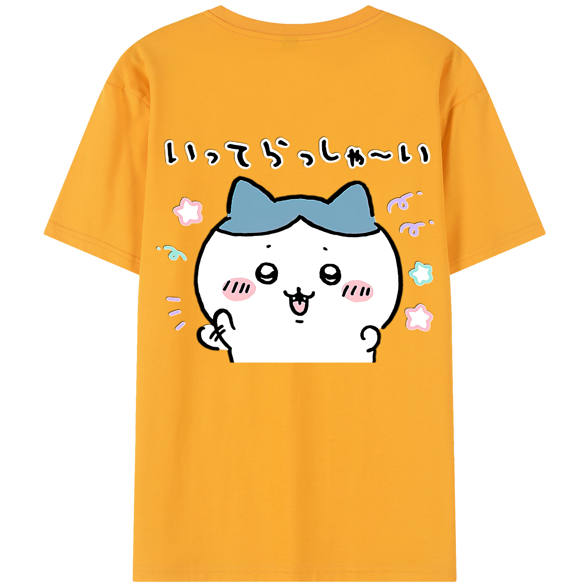 （画像用） ちいかわ ハチワレ Chii-kawa hachiware 綿100％半袖Tシャツ（背面プリント）