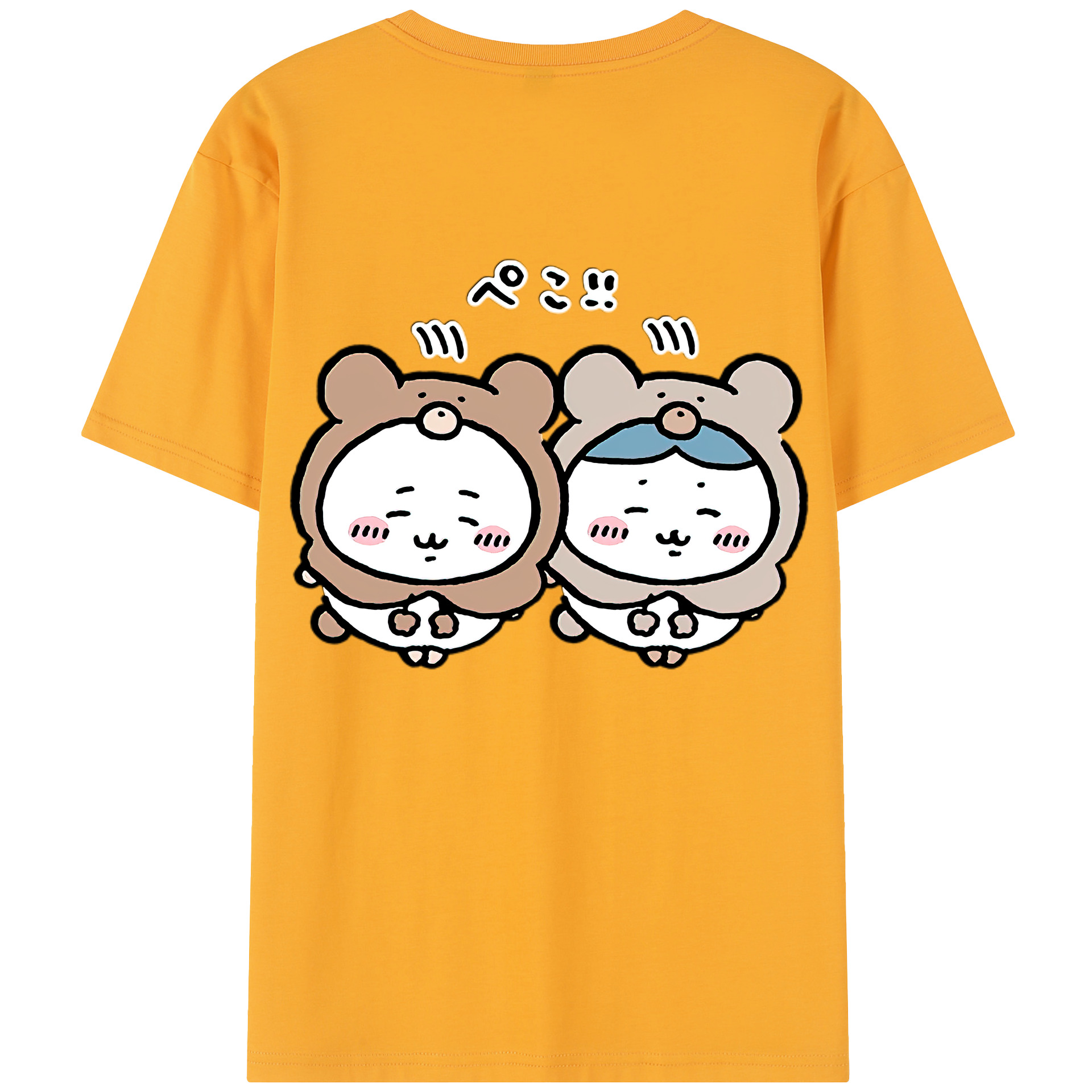 （画像用） ちいかわ ハチワレ Chii-kawa hachiware 綿100％半袖Tシャツ（背面プリント）