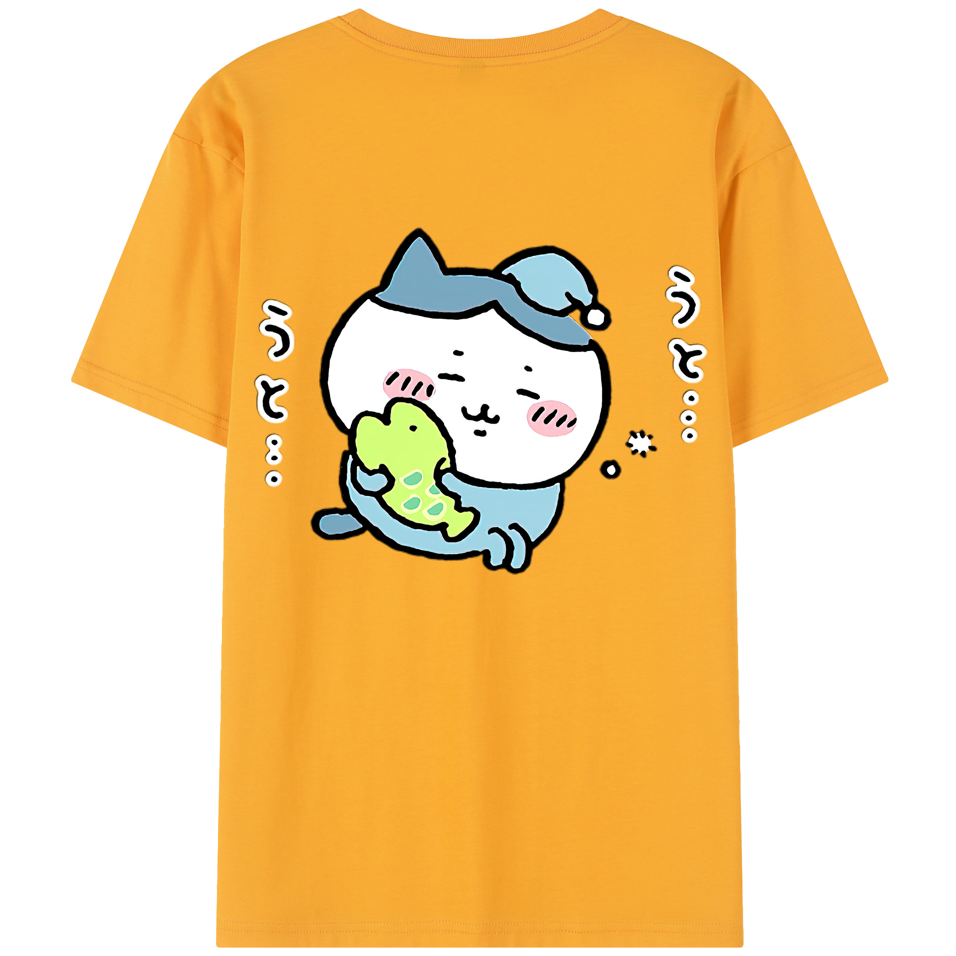 （画像用） ちいかわ ハチワレ Chii-kawa hachiware 綿100％半袖Tシャツ（背面プリント）