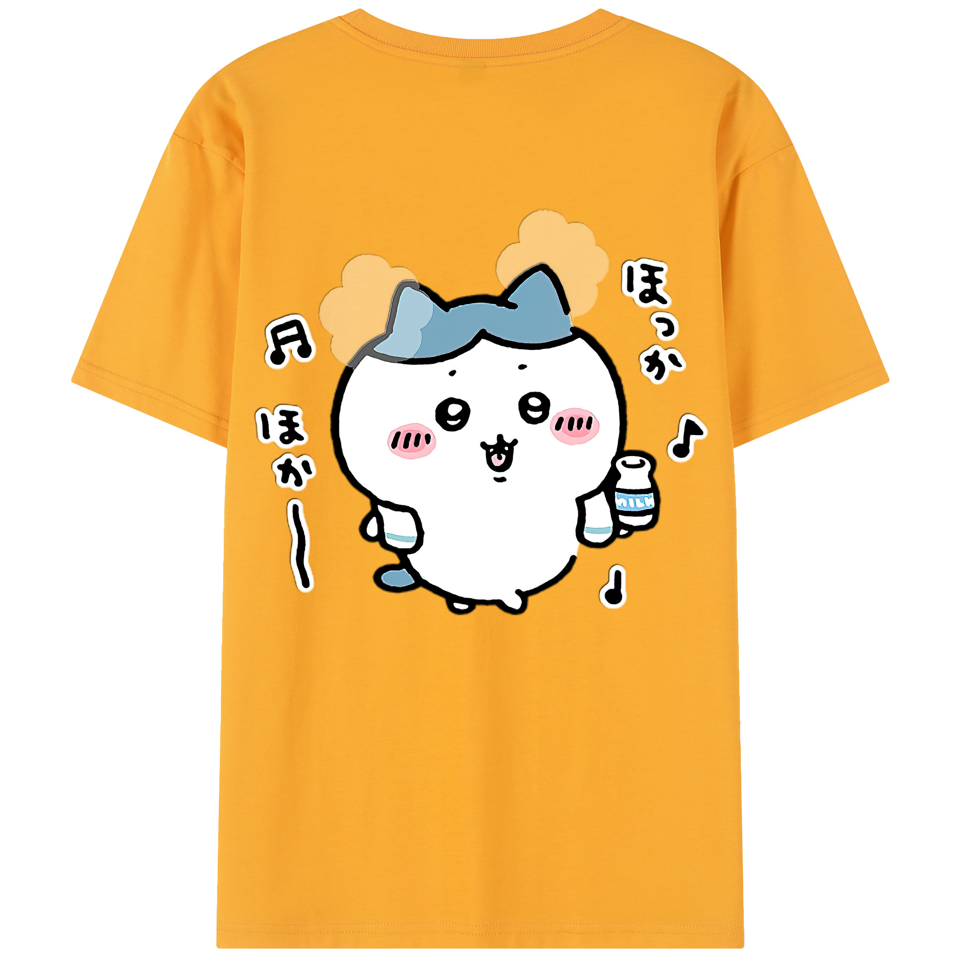 （画像用） ちいかわ ハチワレ Chii-kawa hachiware 綿100％半袖Tシャツ（背面プリント）