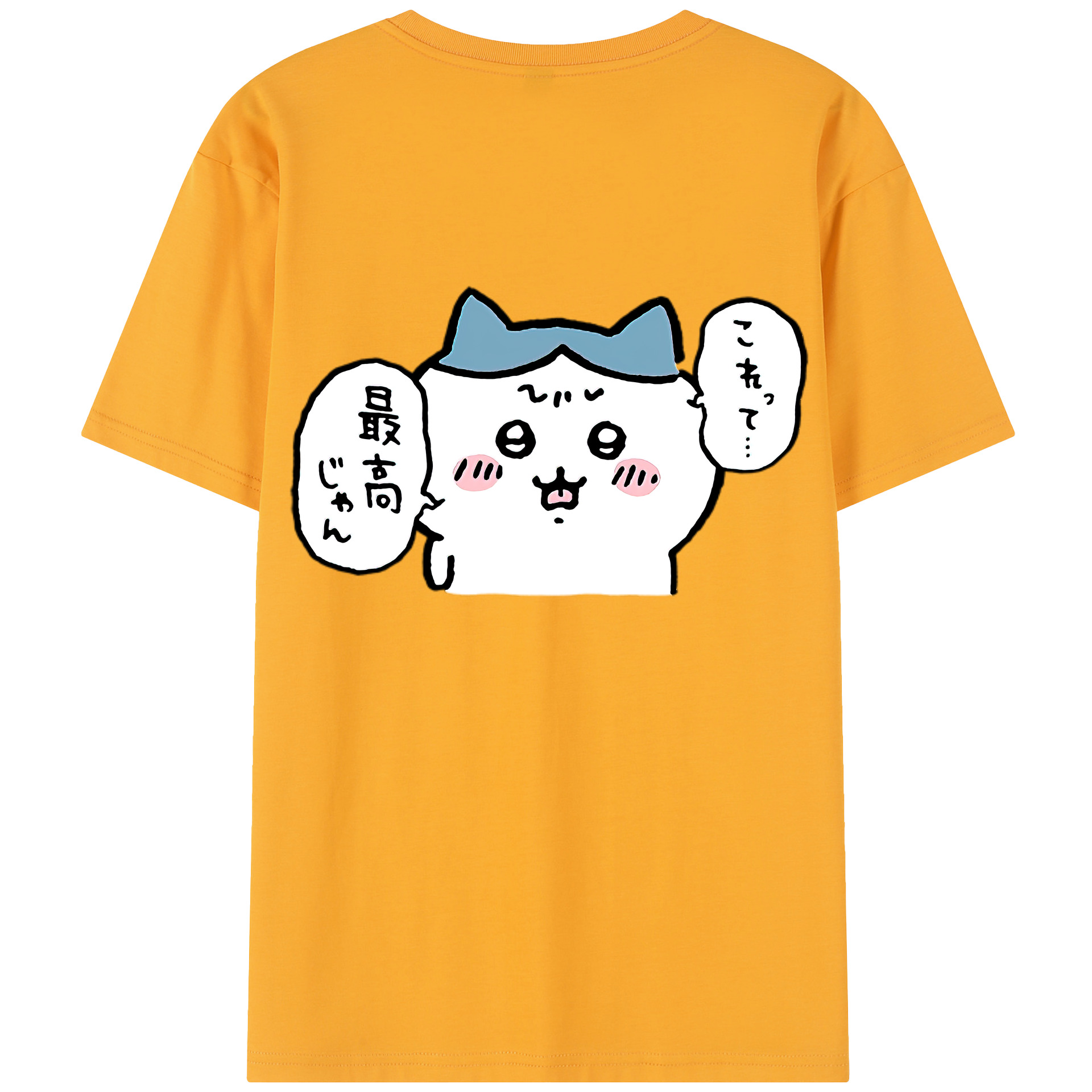 （画像用） ちいかわ ハチワレ Chii-kawa hachiware 綿100％半袖Tシャツ（背面プリント）