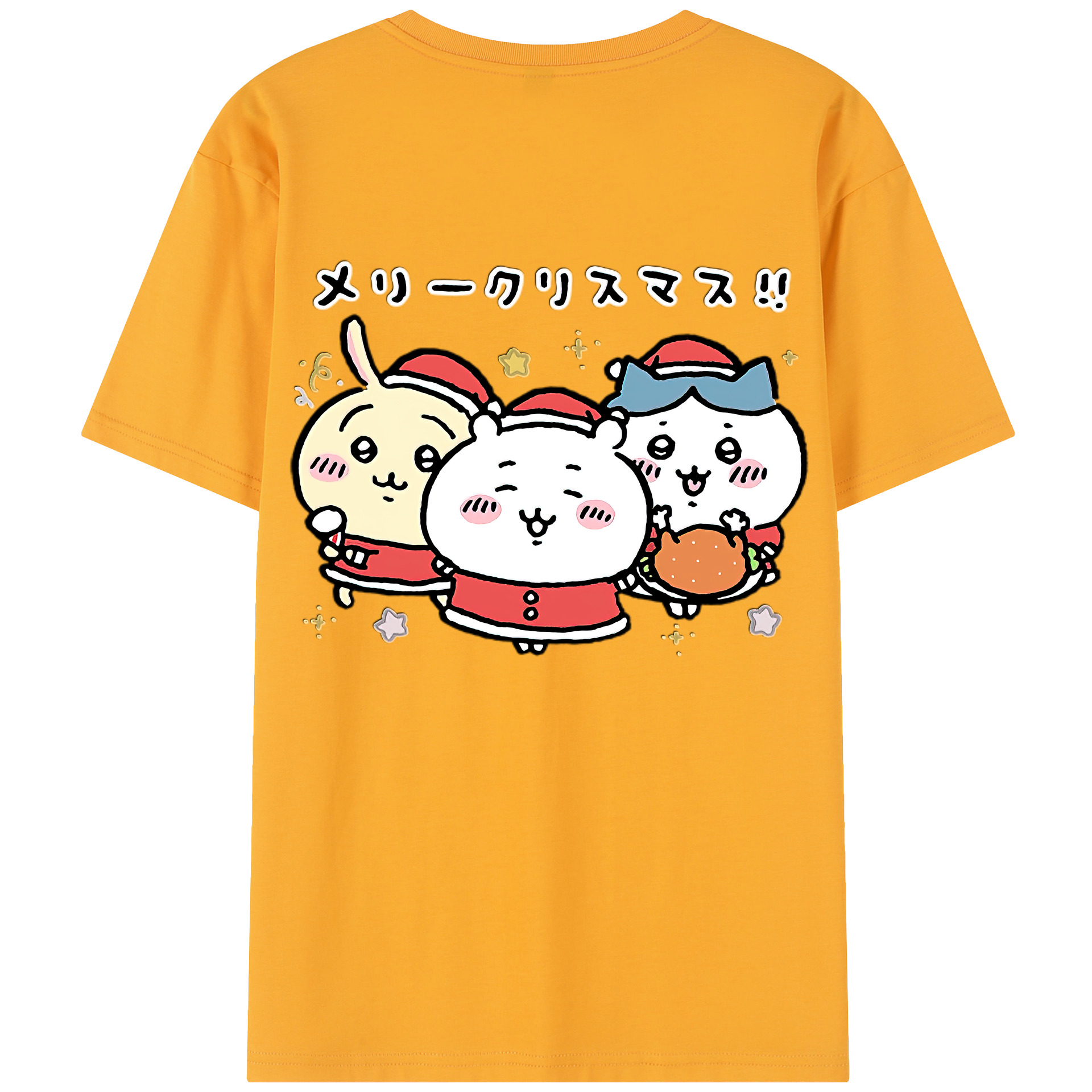 （画像用） ちいかわ ハチワレ Chii-kawa hachiware 綿100％半袖Tシャツ（背面プリント）