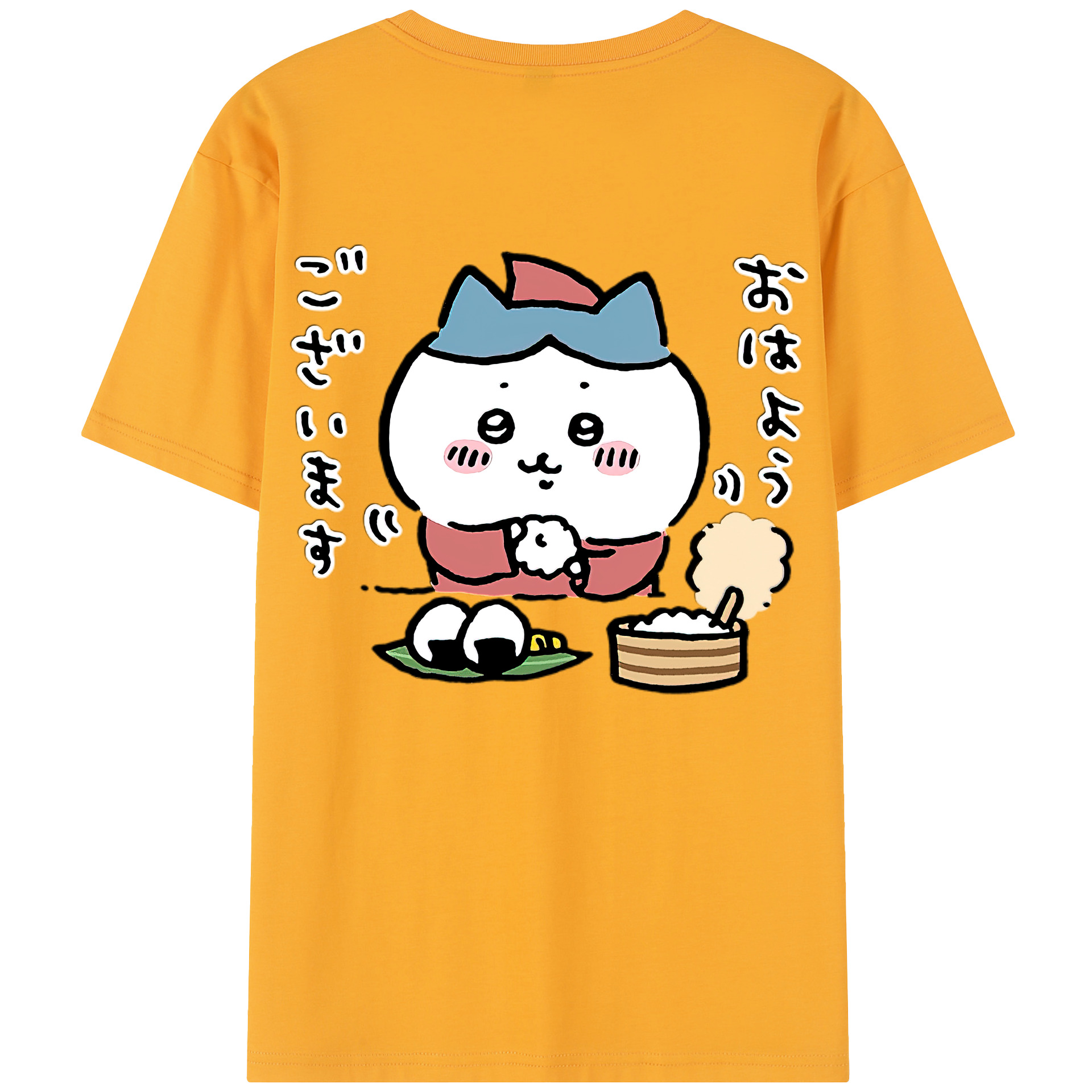 （画像用） ちいかわ ハチワレ Chii-kawa hachiware 綿100％半袖Tシャツ（背面プリント）