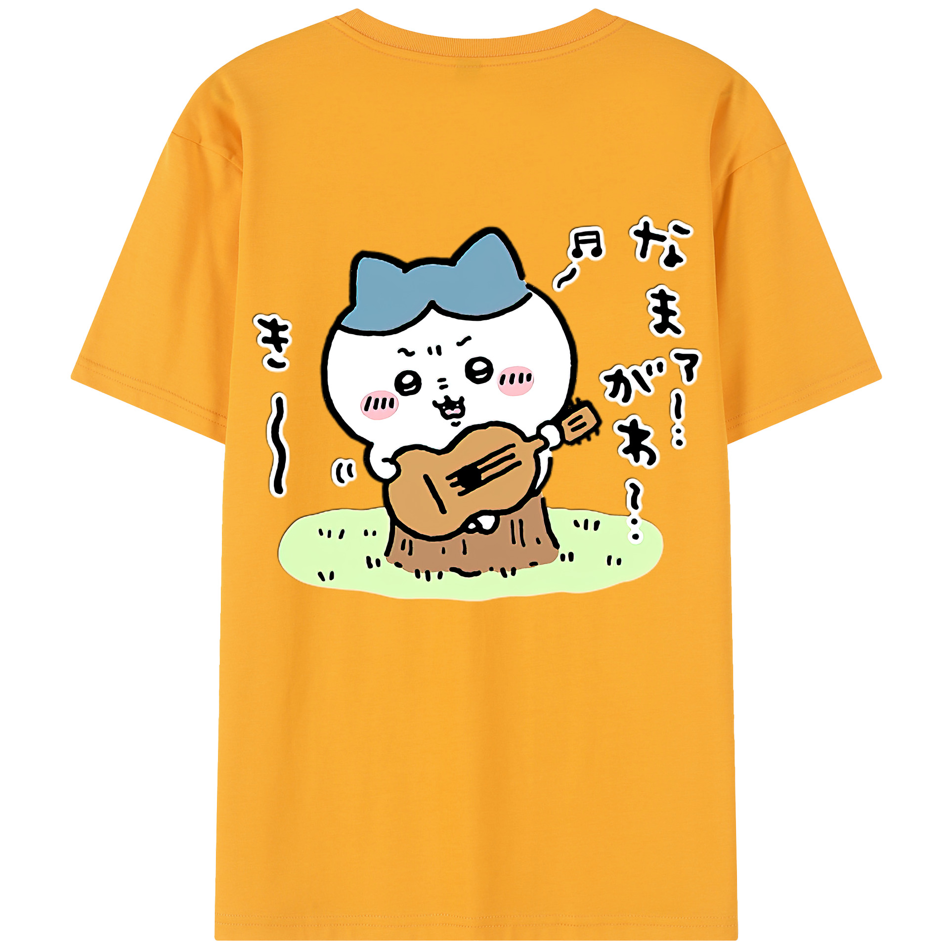 （画像用） ちいかわ ハチワレ Chii-kawa hachiware 綿100％半袖Tシャツ（背面プリント）